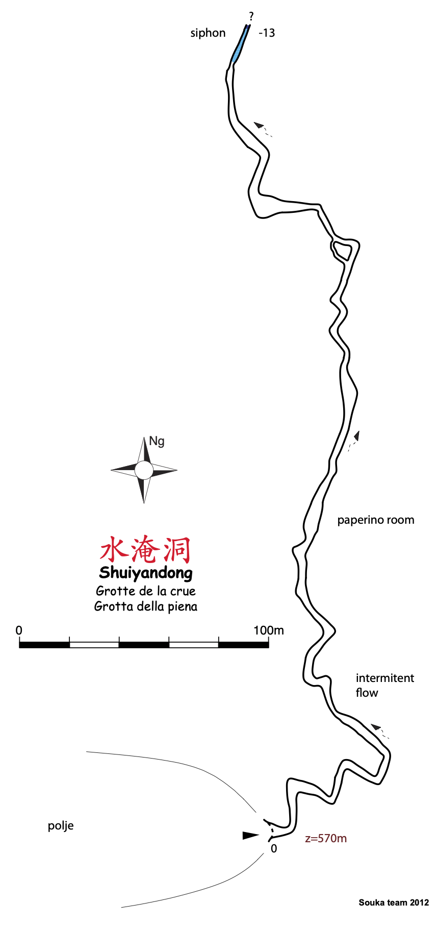 topographie Shuiyandong 水淹洞