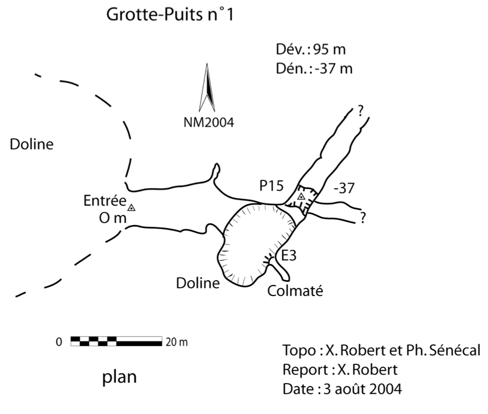 topographie Grotte-puits n°1 