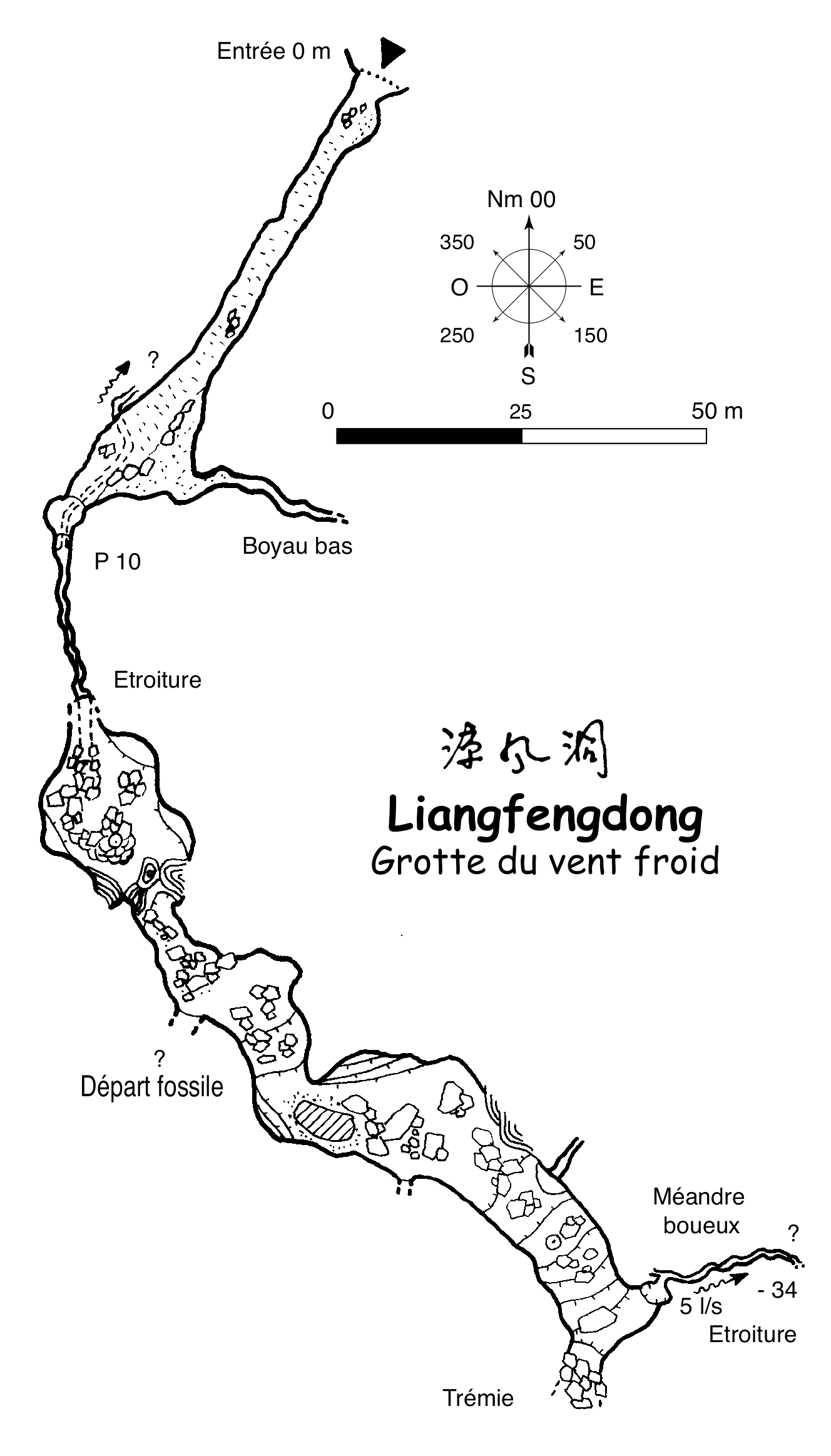 topographie Liangfengdong 凉风洞