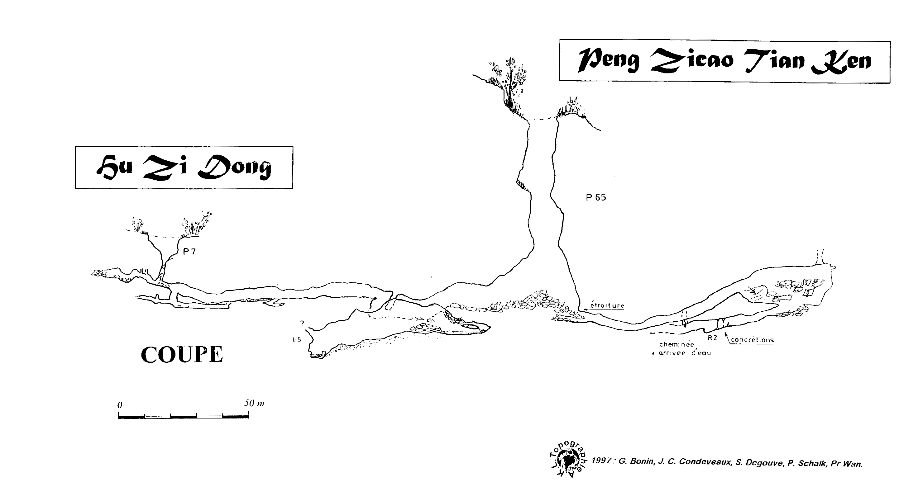 topographie Pengzicaotiankeng-Huzidong 