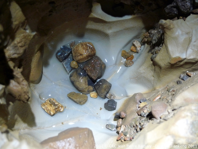 détail minéral dans la grotte de Shanwangdong Guizhou
