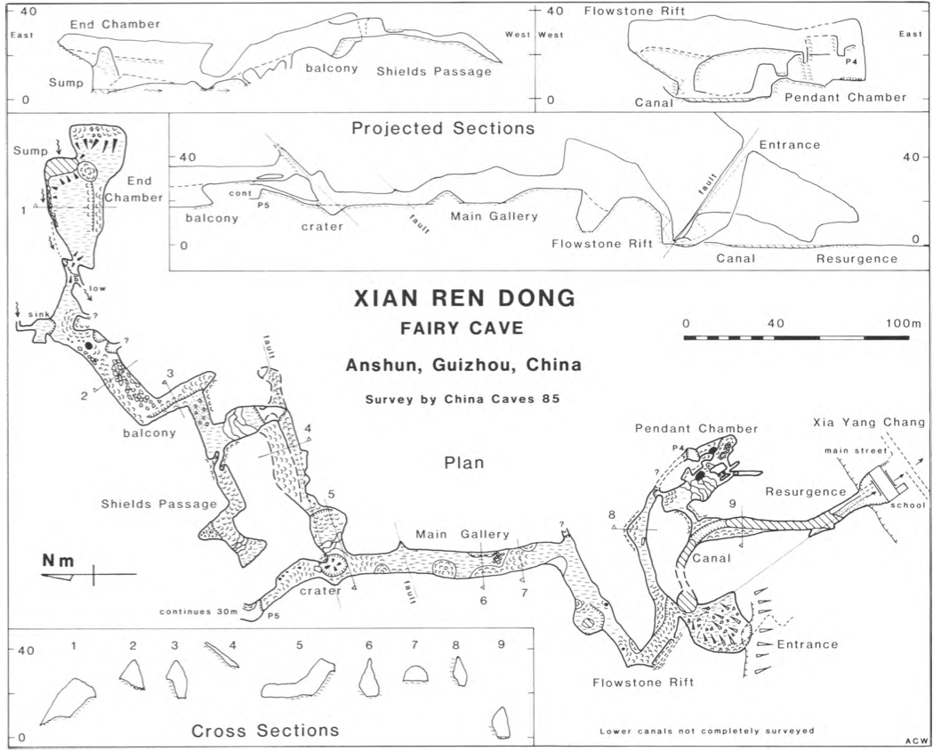 topographie Xianrendong 仙人洞