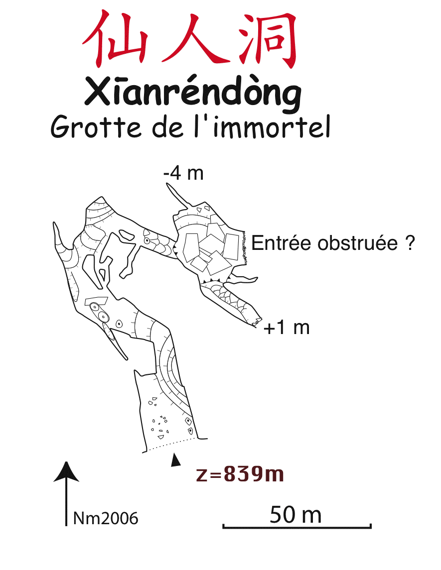 topographie Xianrendong 仙人洞