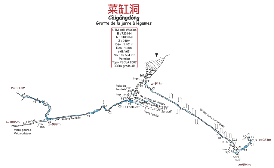 topographie Caigangdong 菜缸洞