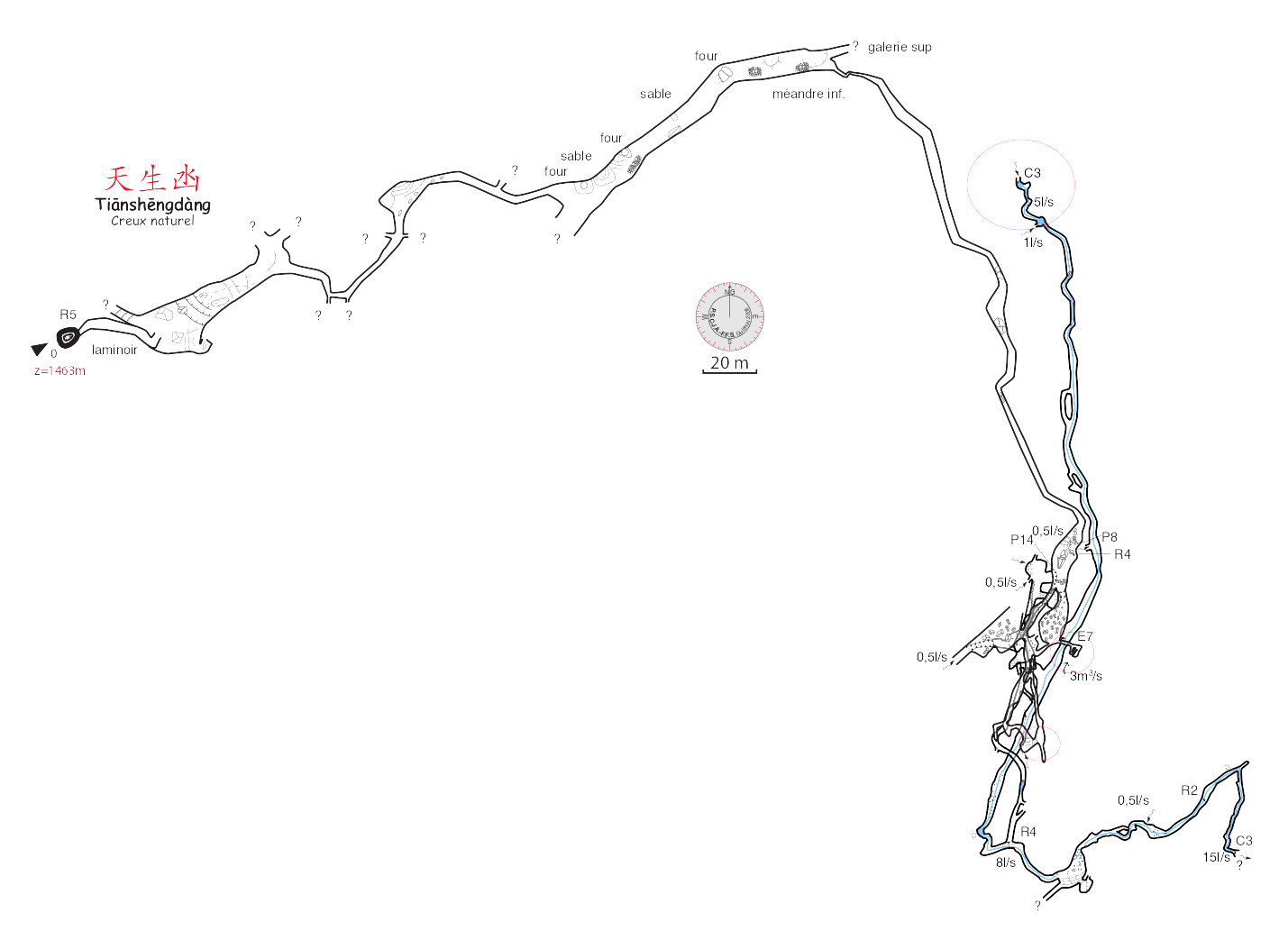 topographie Tianshengdang 天生凼