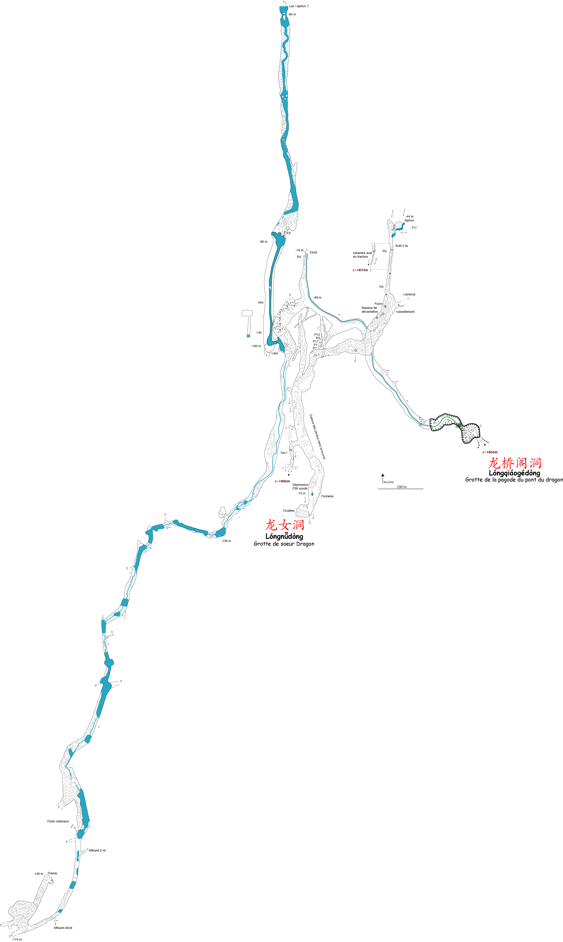 topographie Longqiaogedong 龙桥阁洞