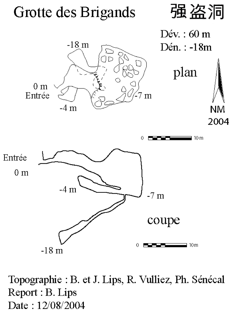 topographie Grotte des brigands 