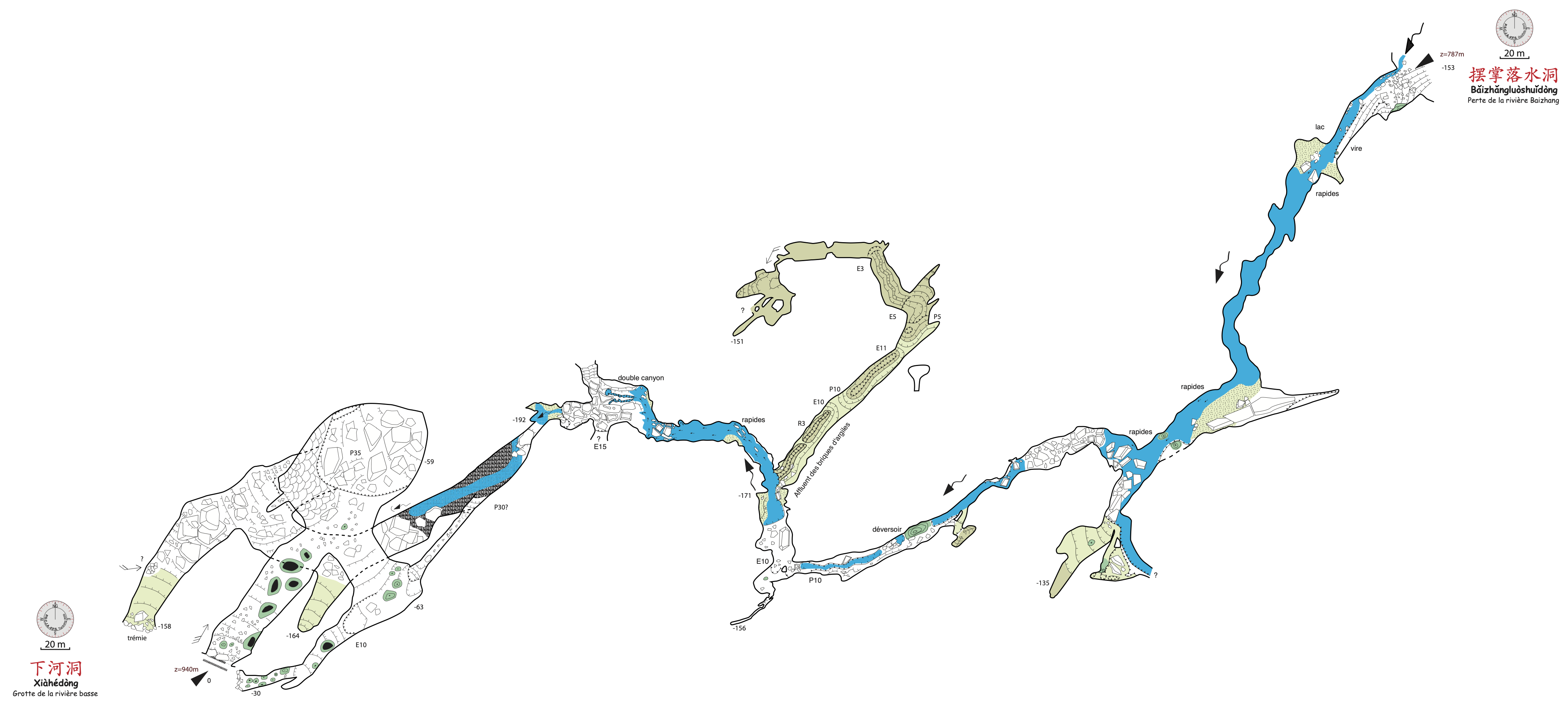 topographie Baizhangluoshuidong 摆掌落水洞