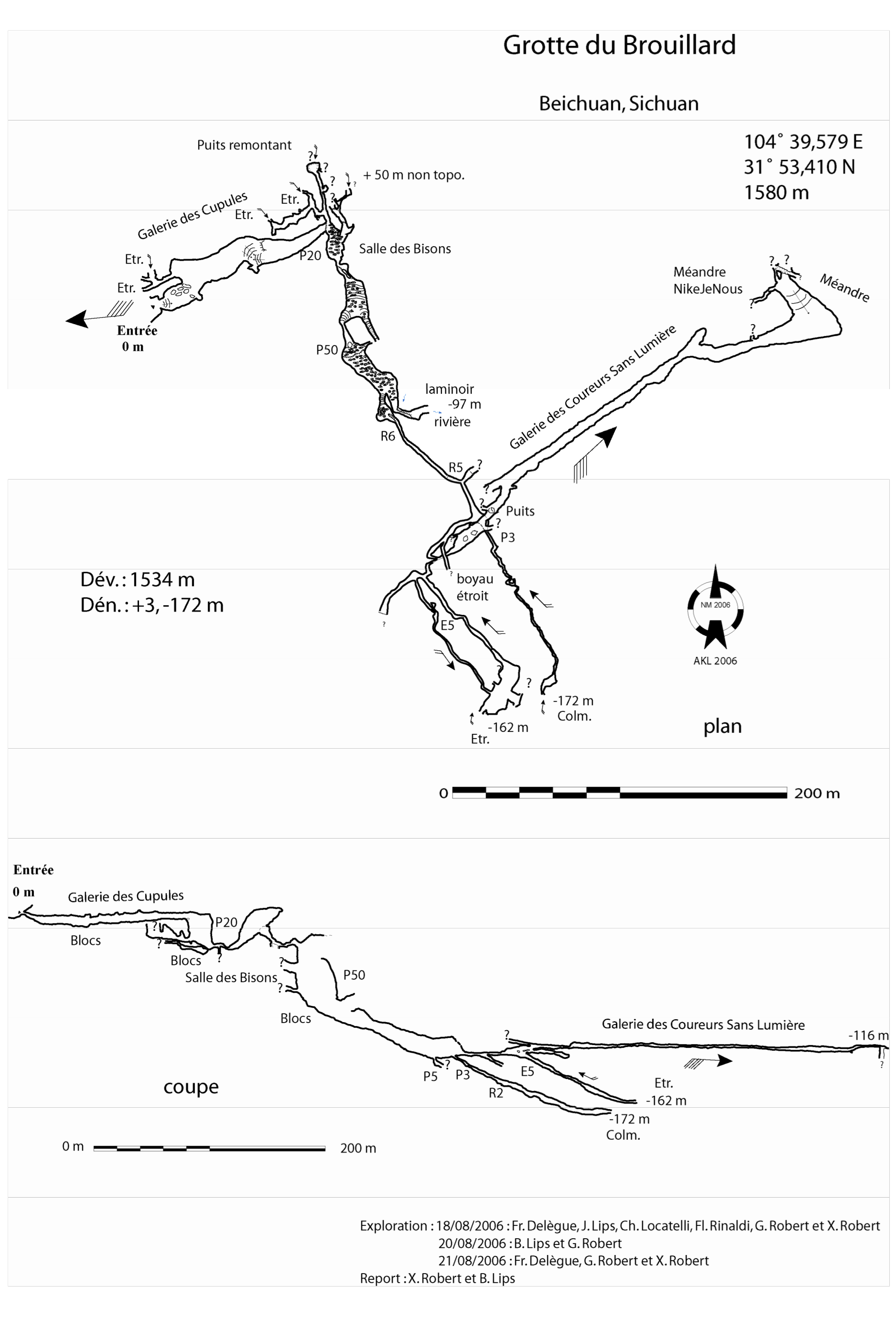 topographie Grotte du Brouillard 