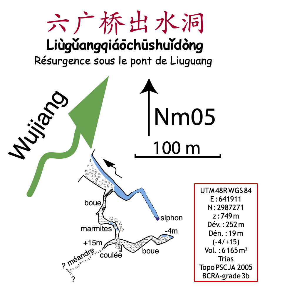 topographie Liuguangqiaochushuidong 六广桥出水洞