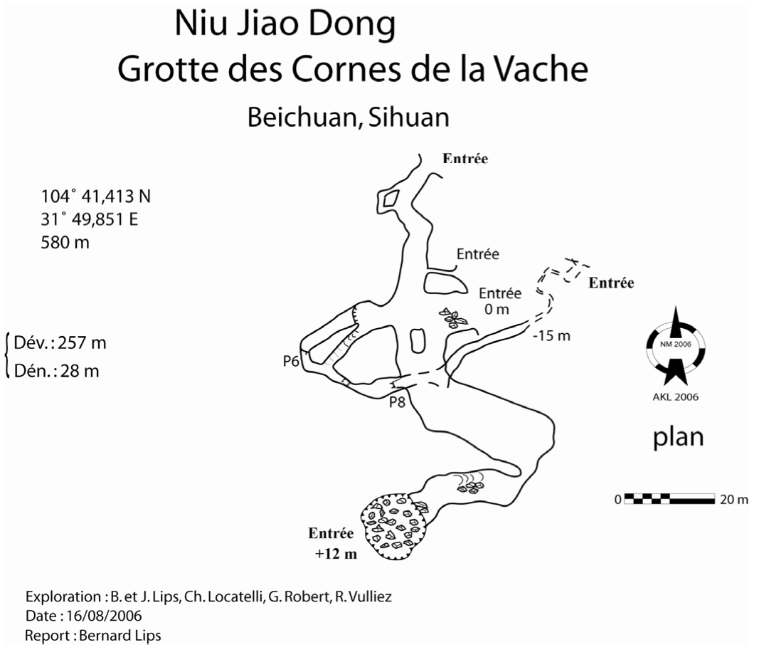 topographie Grotte des cornes de la vache 牛角洞