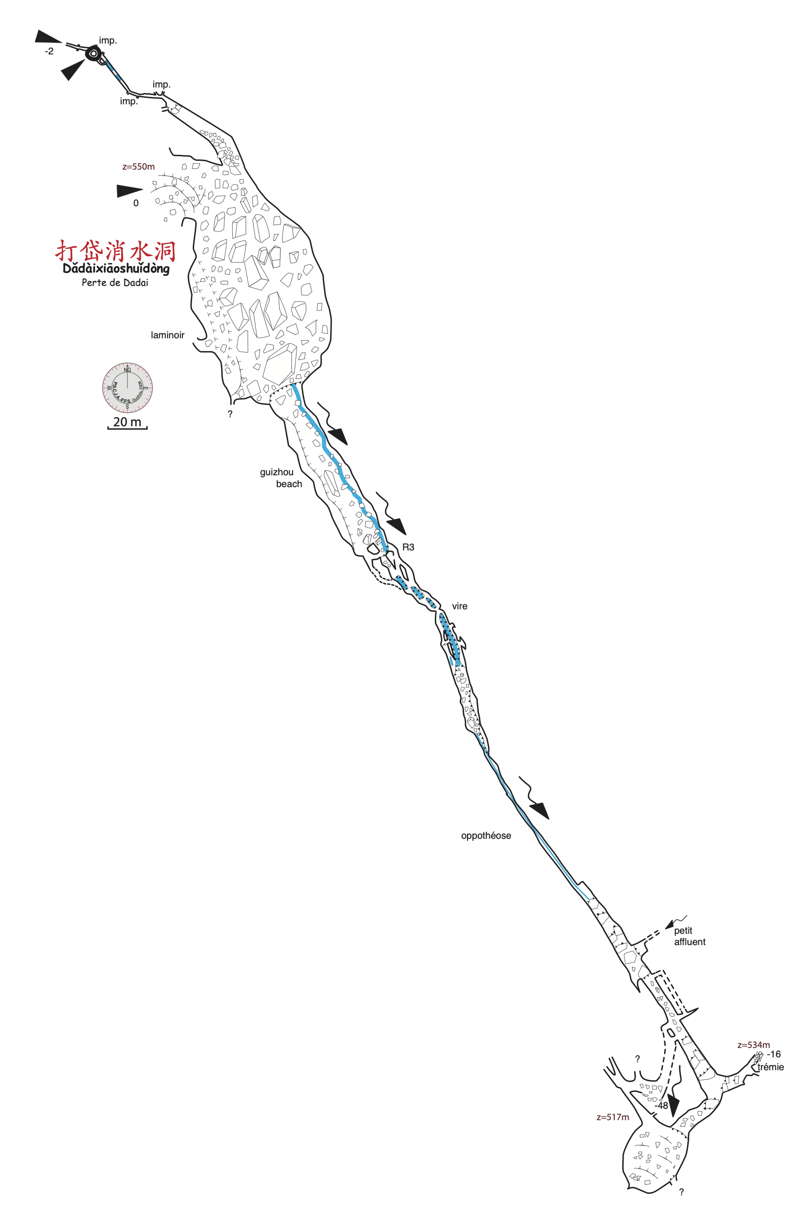 topographie Dadaixiaoshuidong 打岱消水洞