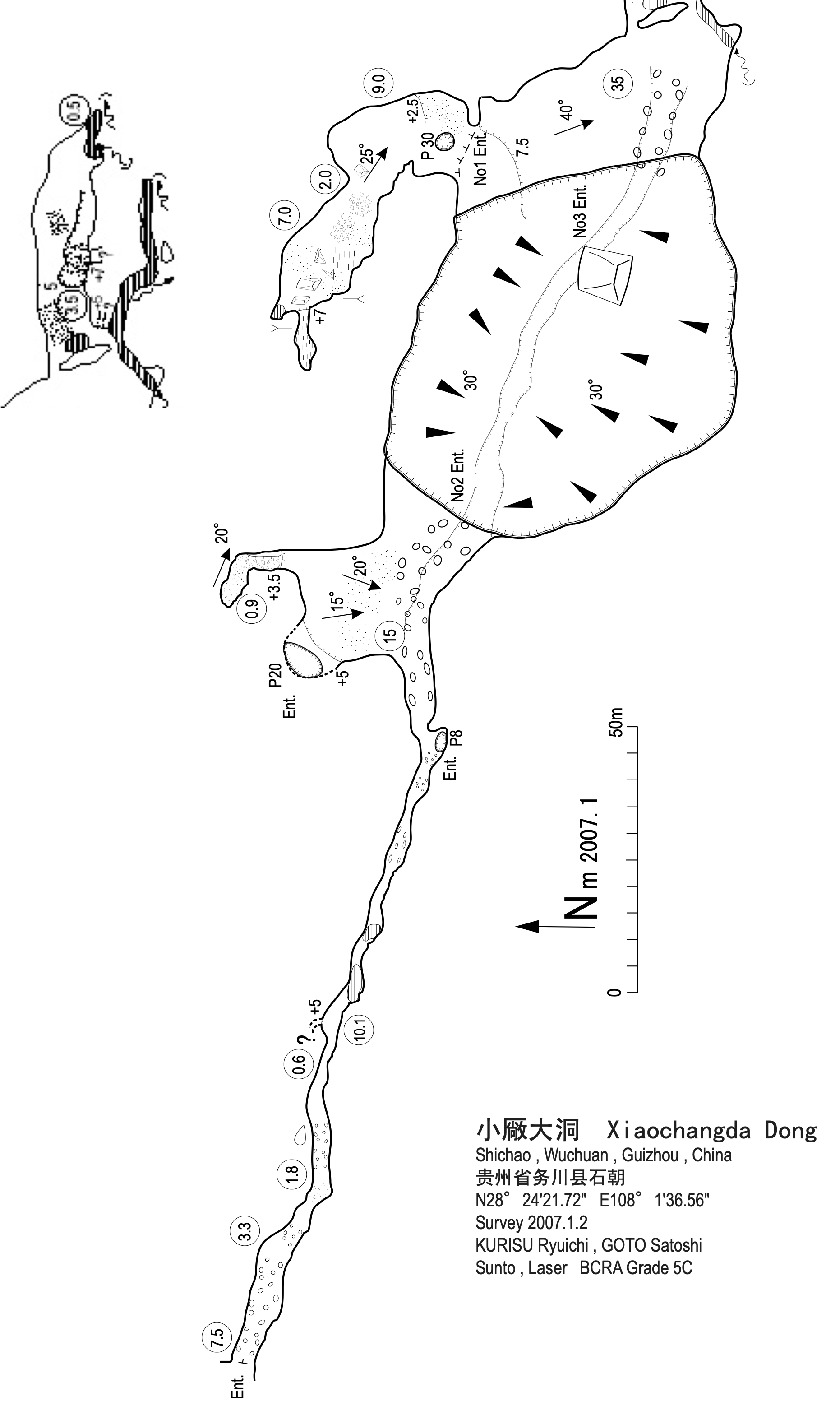 topographie Xiaochangdadong 小厰大洞