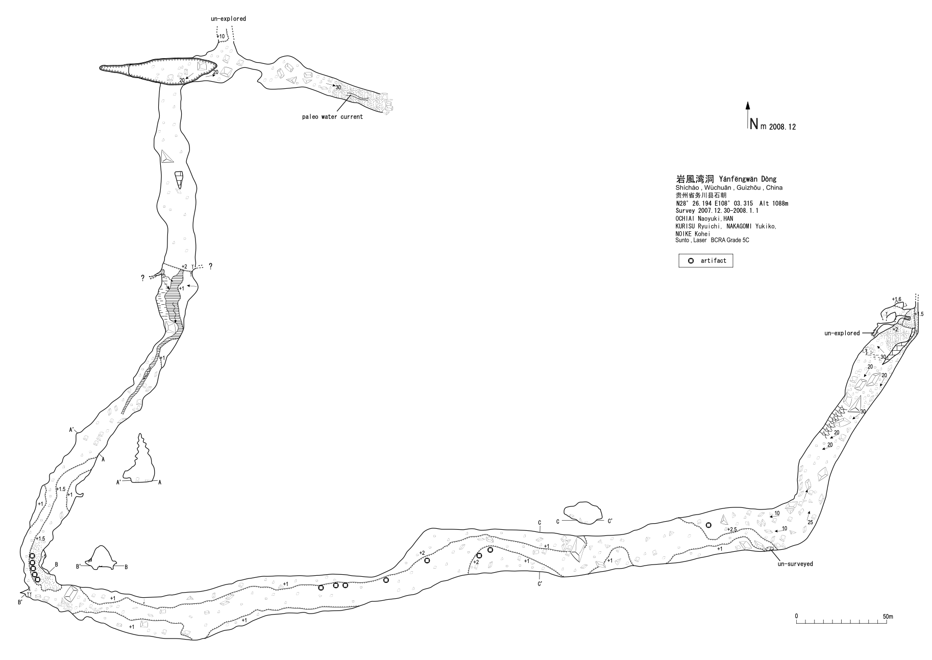 topographie Yanfengwandong 岩風湾洞