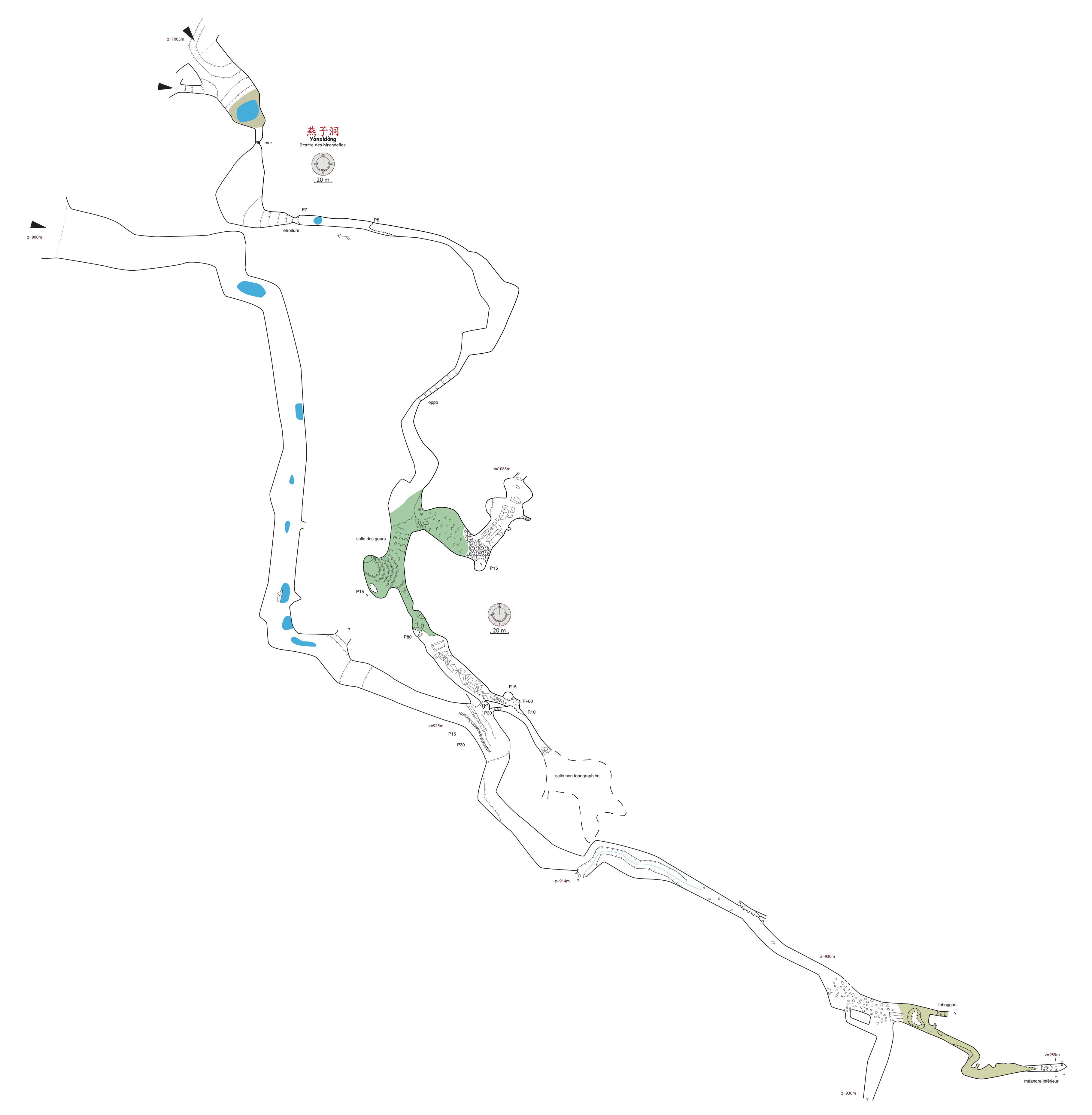 topographie Yanzidongxiakou 燕子洞 下口