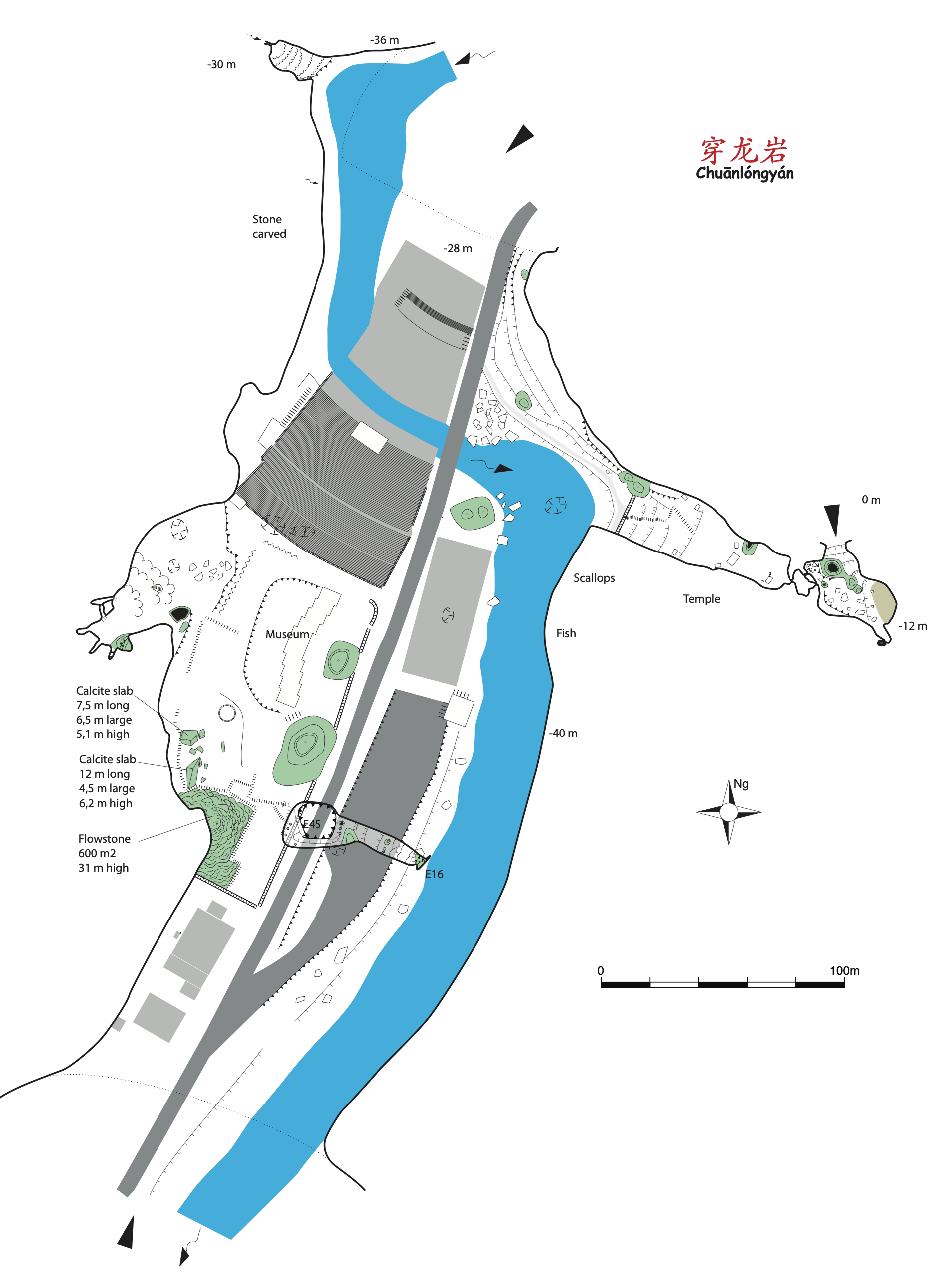 topographie Chuanlongyan 穿龙岩