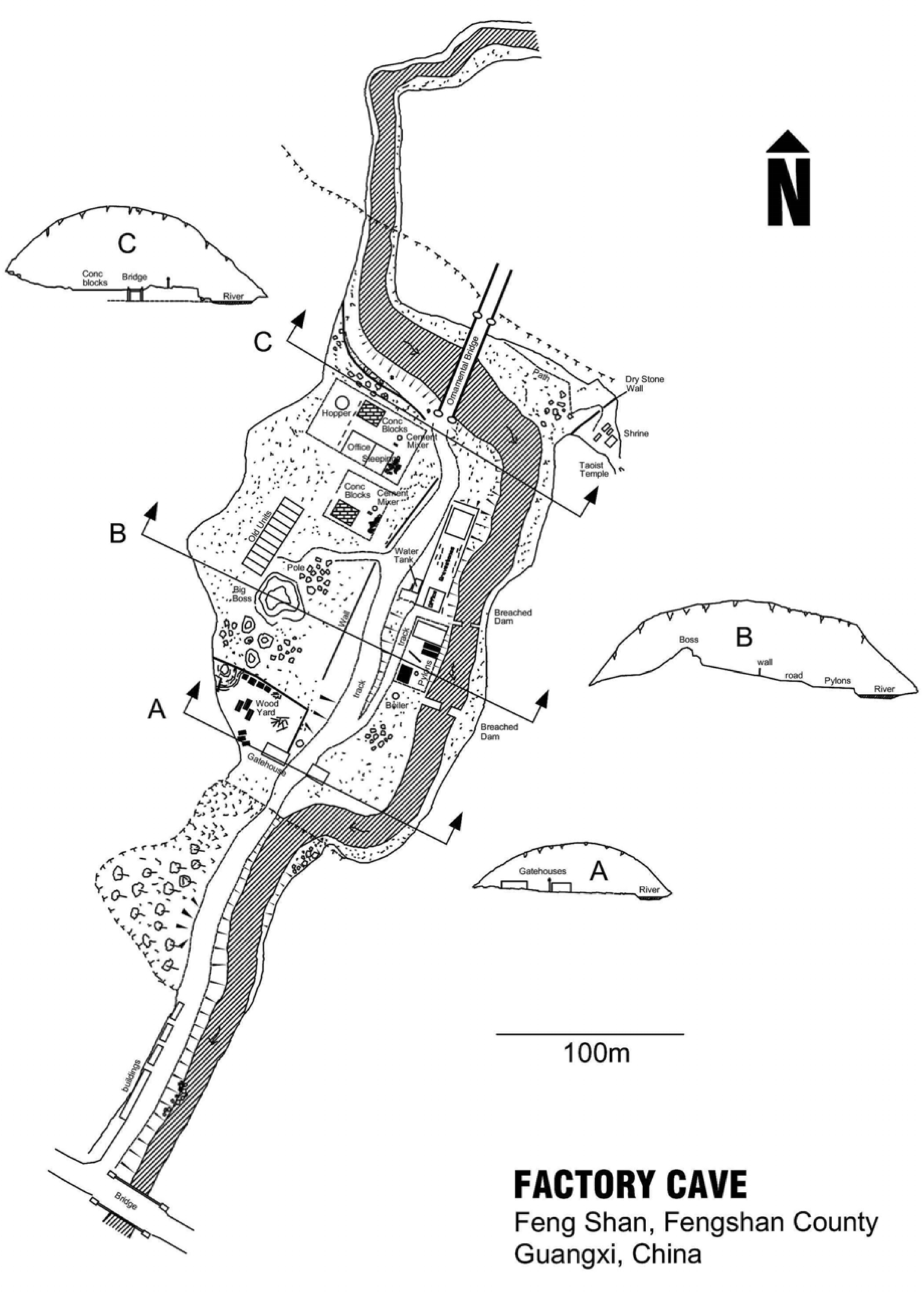 topographie Chuanlongyan 穿龙岩