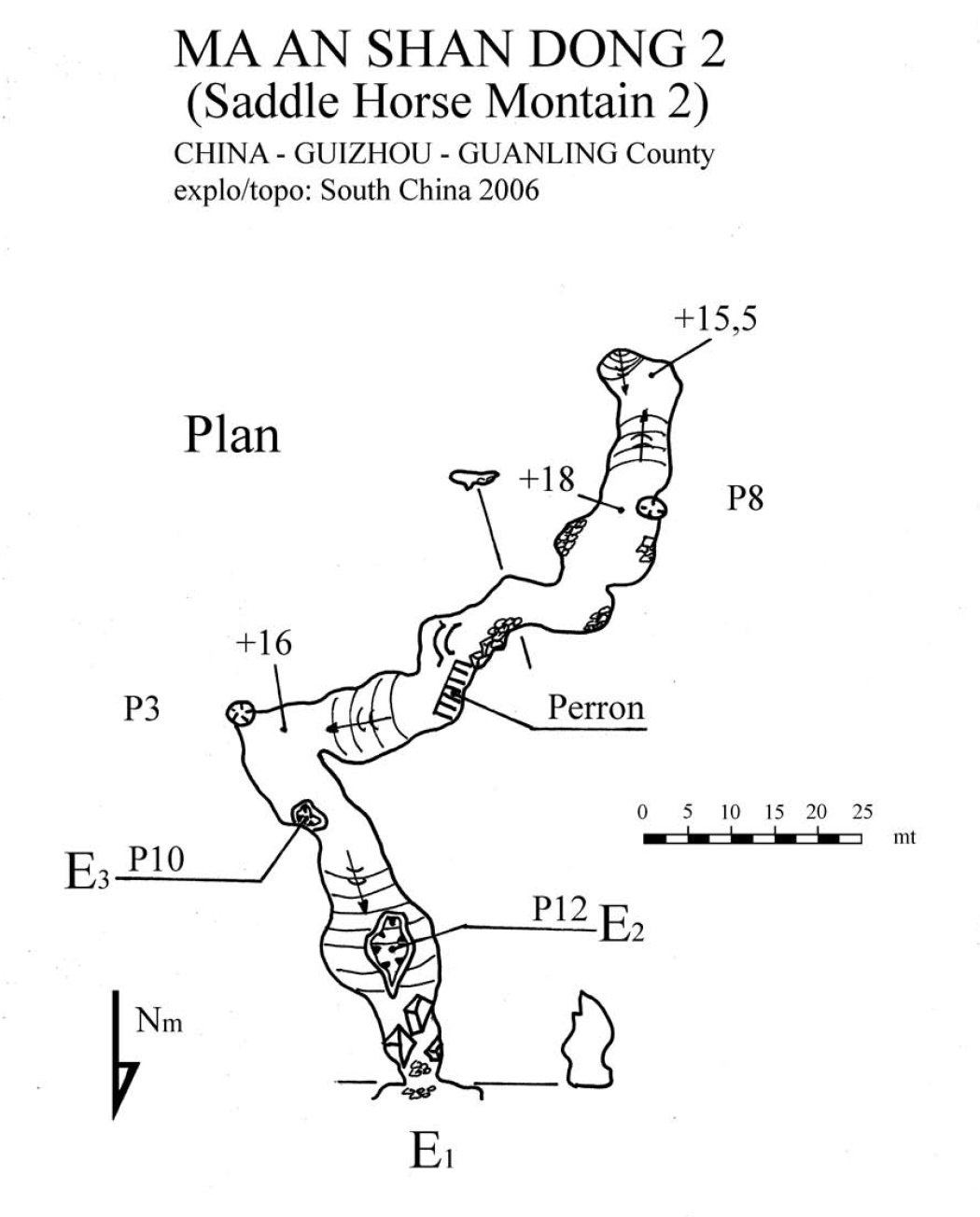 topographie Maanshandong 2 马鞍山洞2