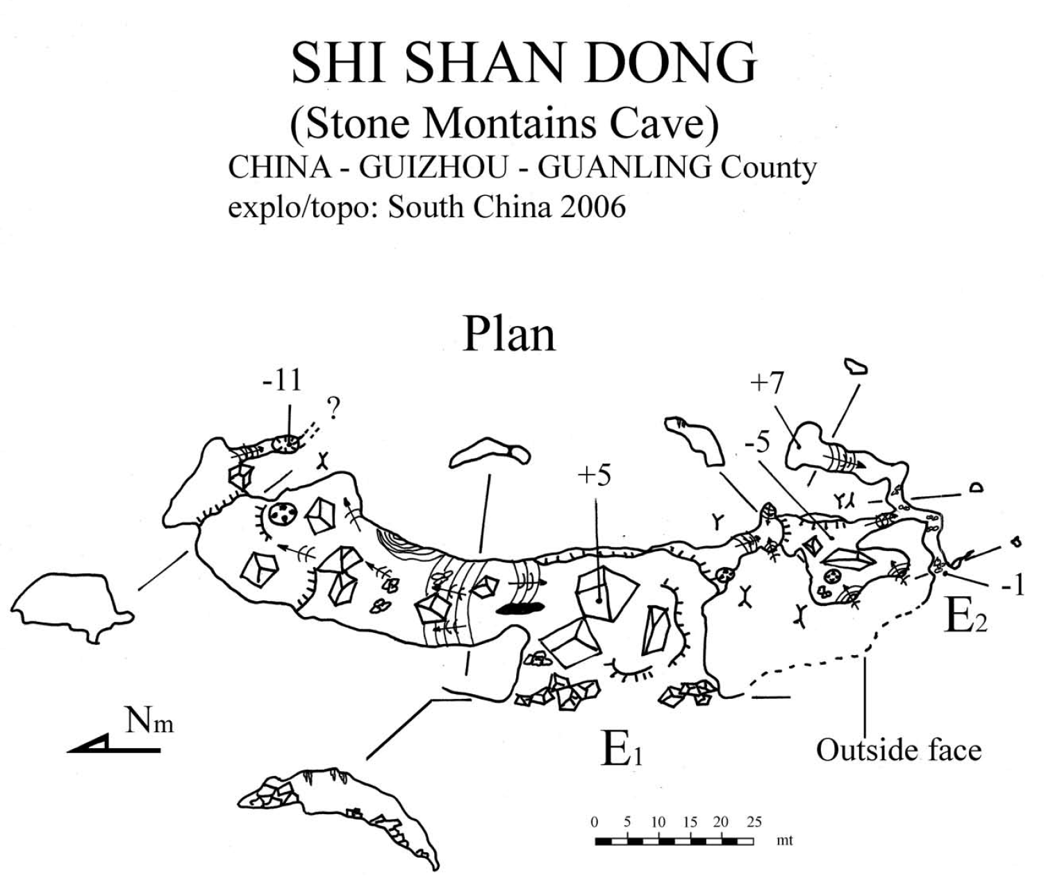 topographie Shishandong 石山洞