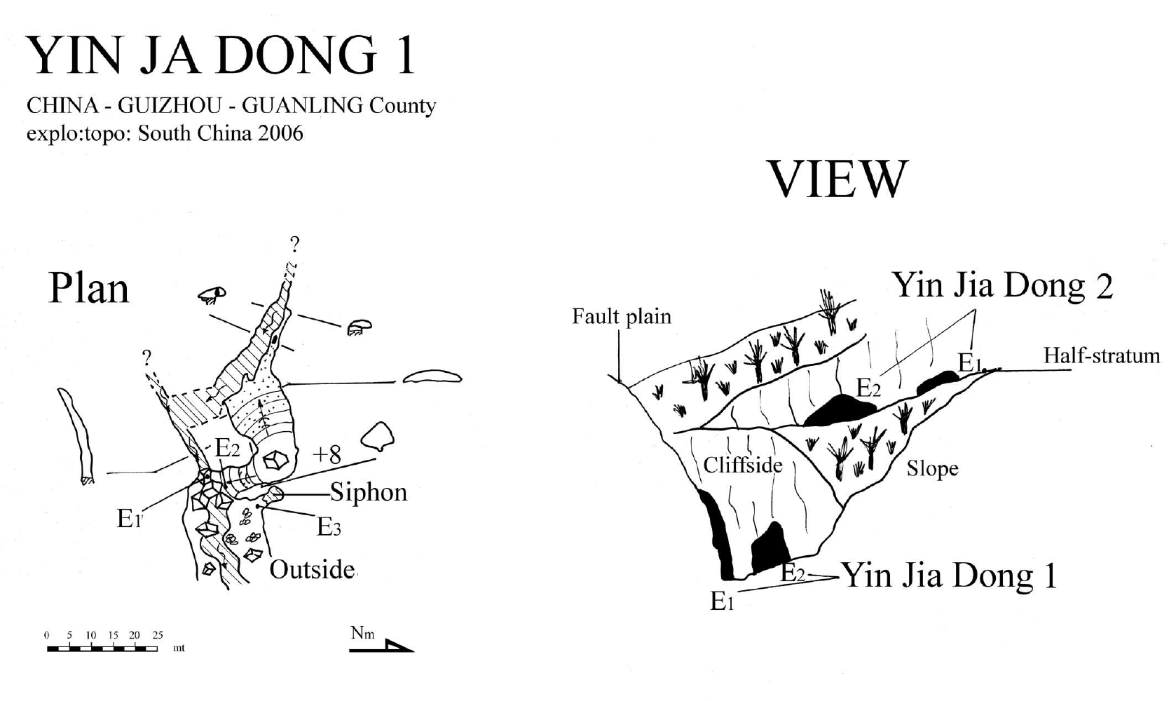 topographie Yinjadong 1 银枷洞1