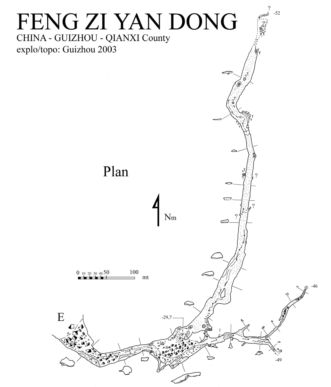topographie Fengziyandong 蜂子岩洞