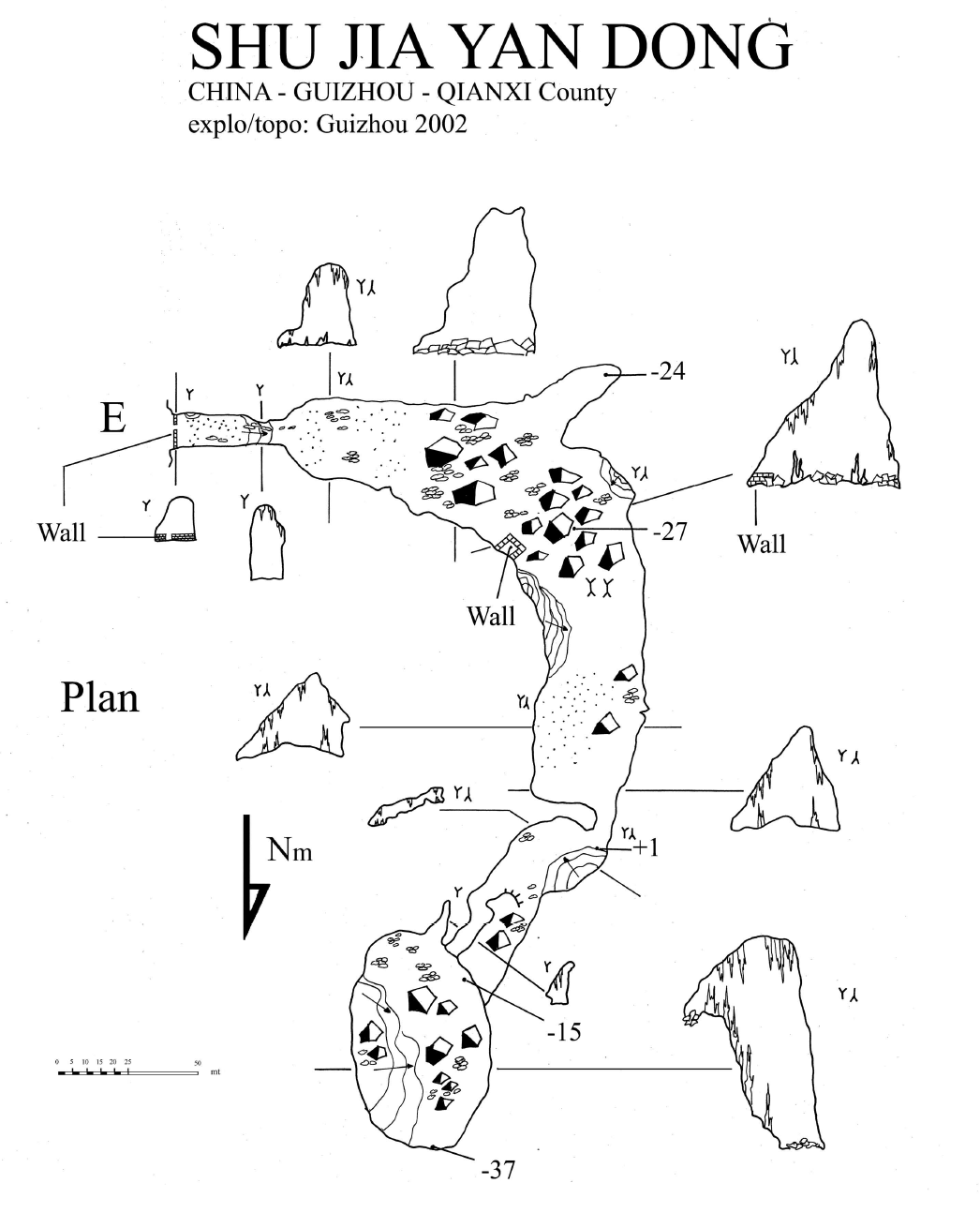 topographie Shujiayandong 舒家岩洞