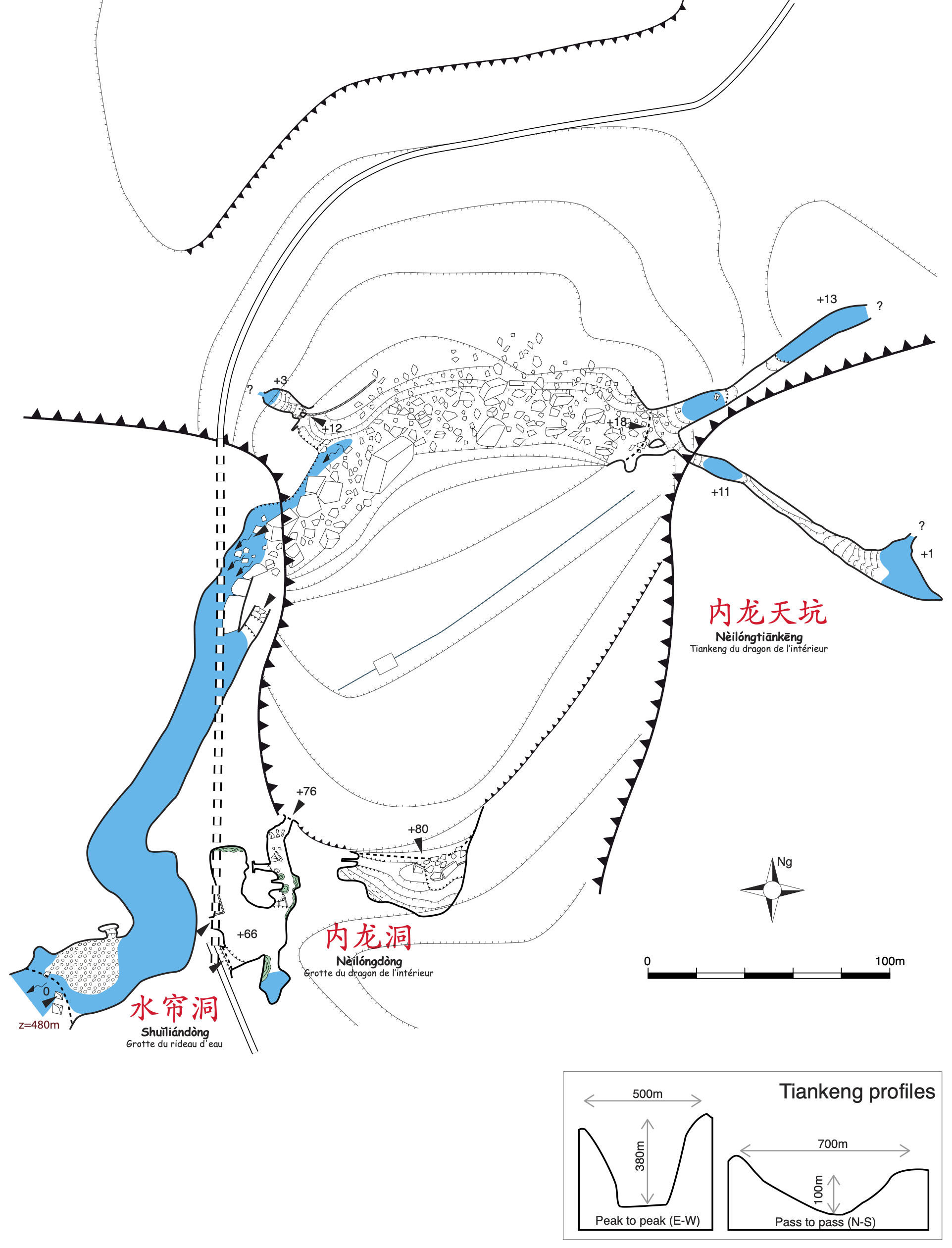 topographie Shuiliandong 水帘洞