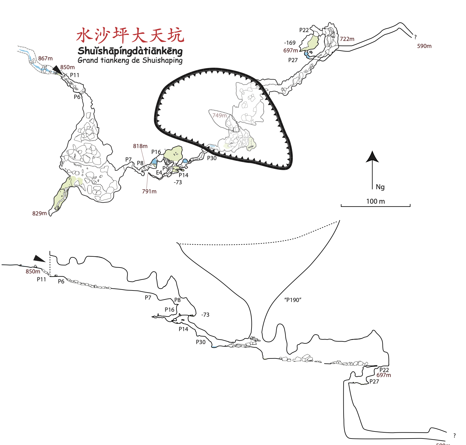 topographie Datiankeng 大天坑