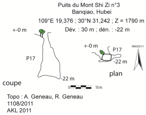 topographie Puits du Mont Shizi 3 