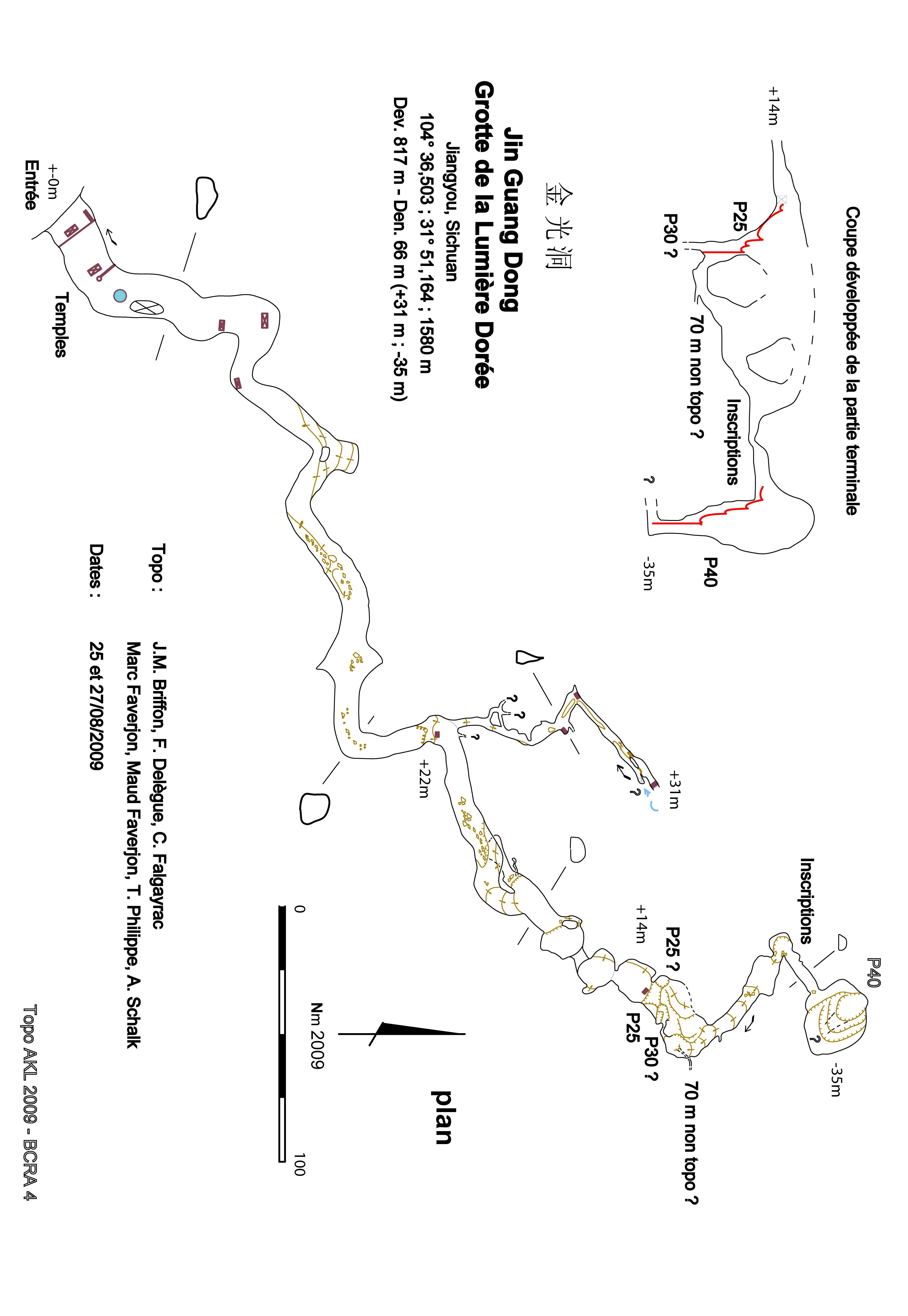 topographie Jinguangdong 金 光 洞