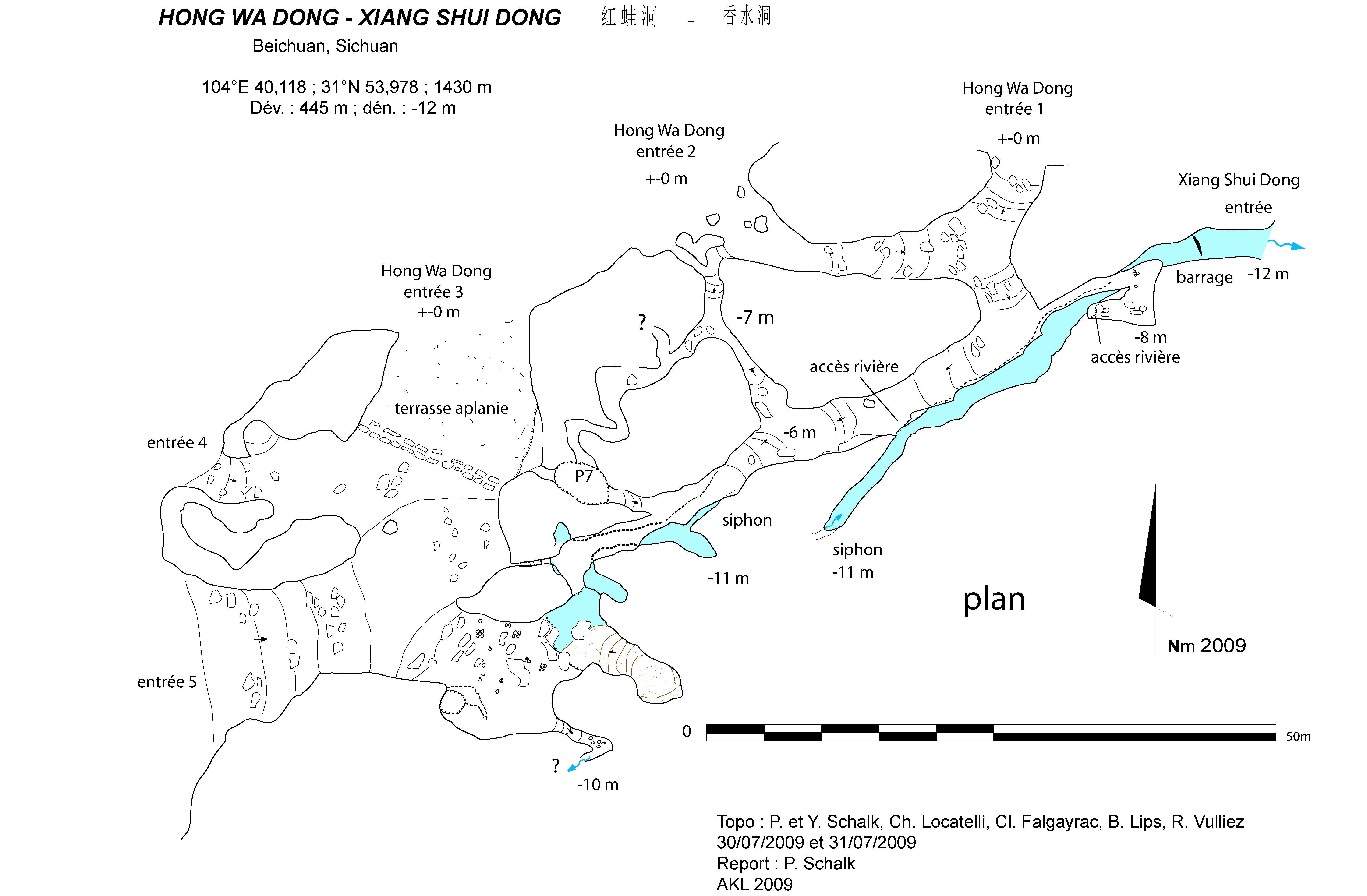 topographie Hongwadong-Xiangshuidong 红蛙洞-香水洞