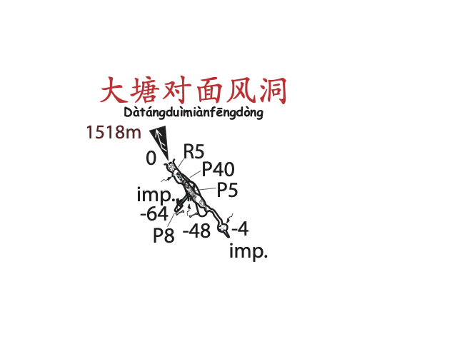 topographie Datangduimianfengdong 大塘对面风洞