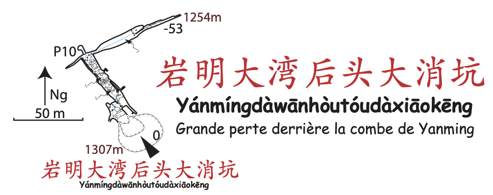 topographie Yanmingdawanhoutoudaxiaokeng 岩明大湾后头大消坑
