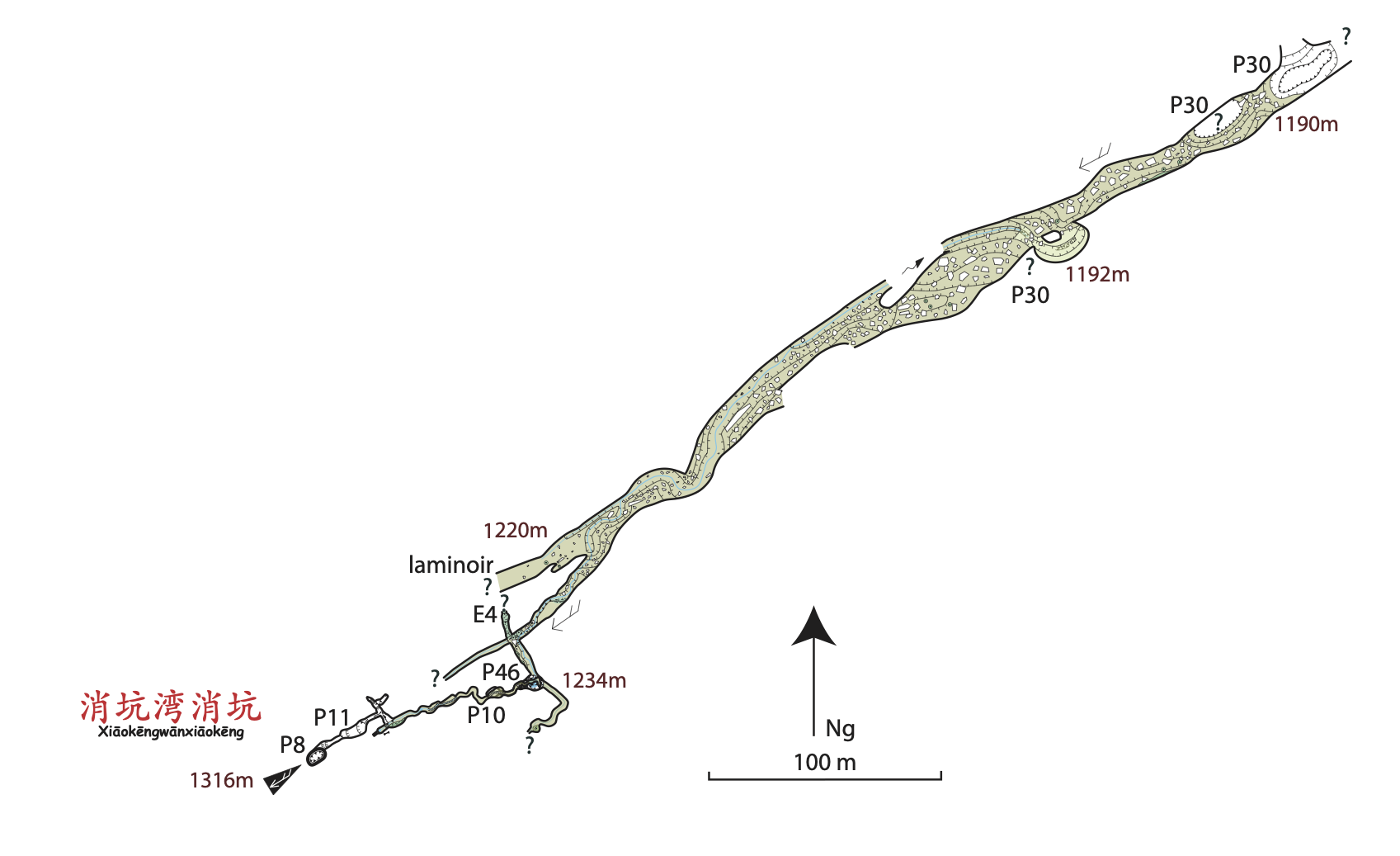 topographie Xiaokengwanxiaokeng 消坑湾消坑