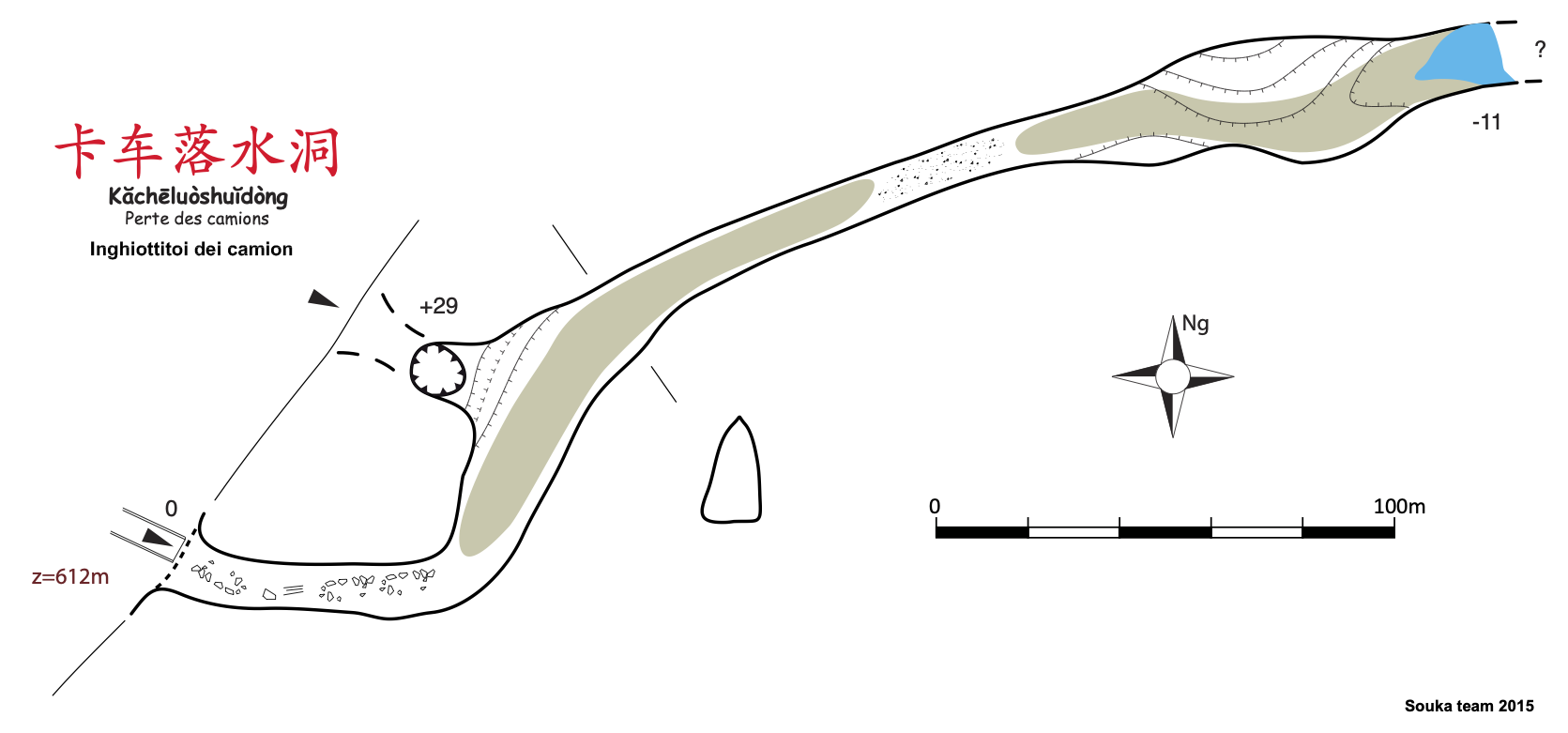 topographie Kacheluoshuidong 卡车落水洞