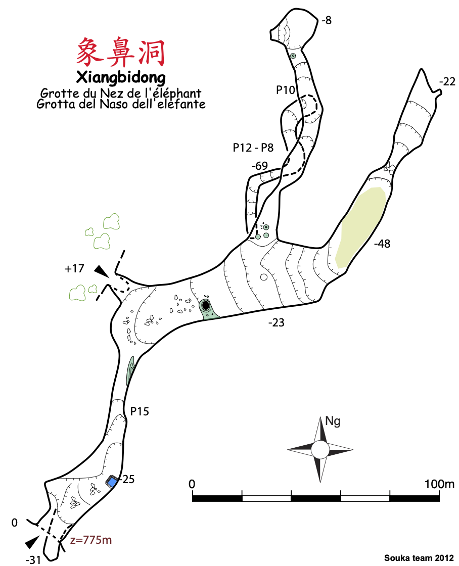 topographie Xiangbidong 象鼻洞