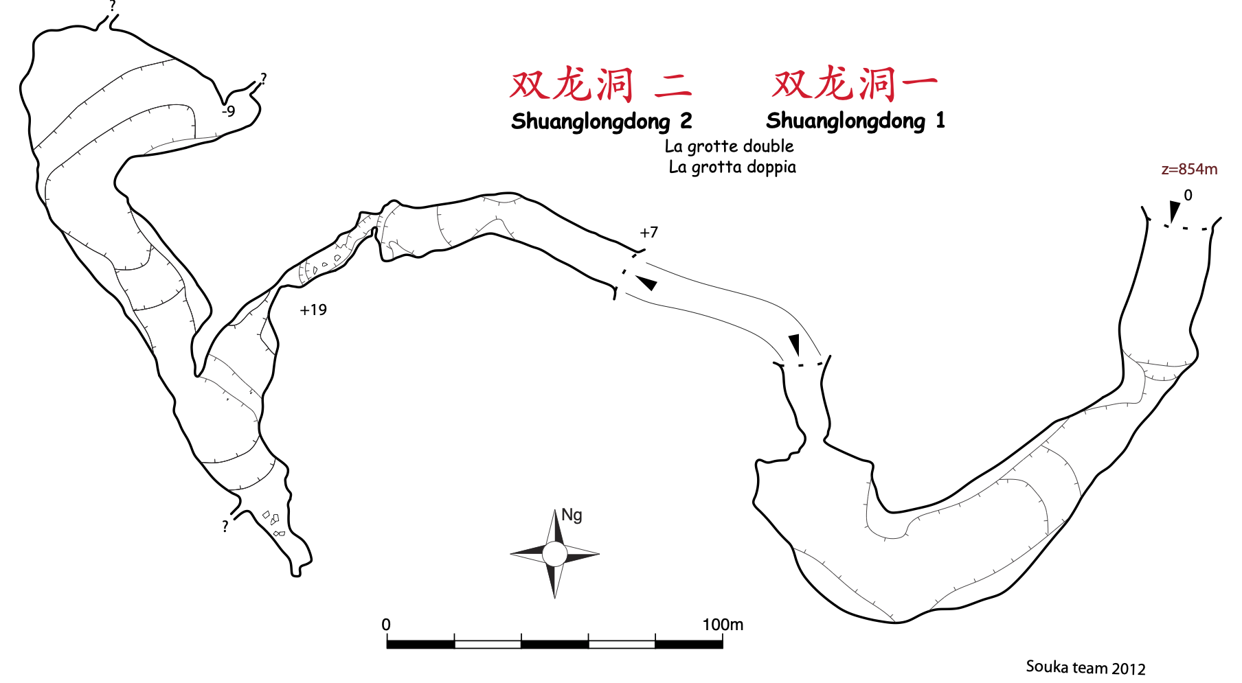 topographie Shuanglongdong 1 双龙洞1