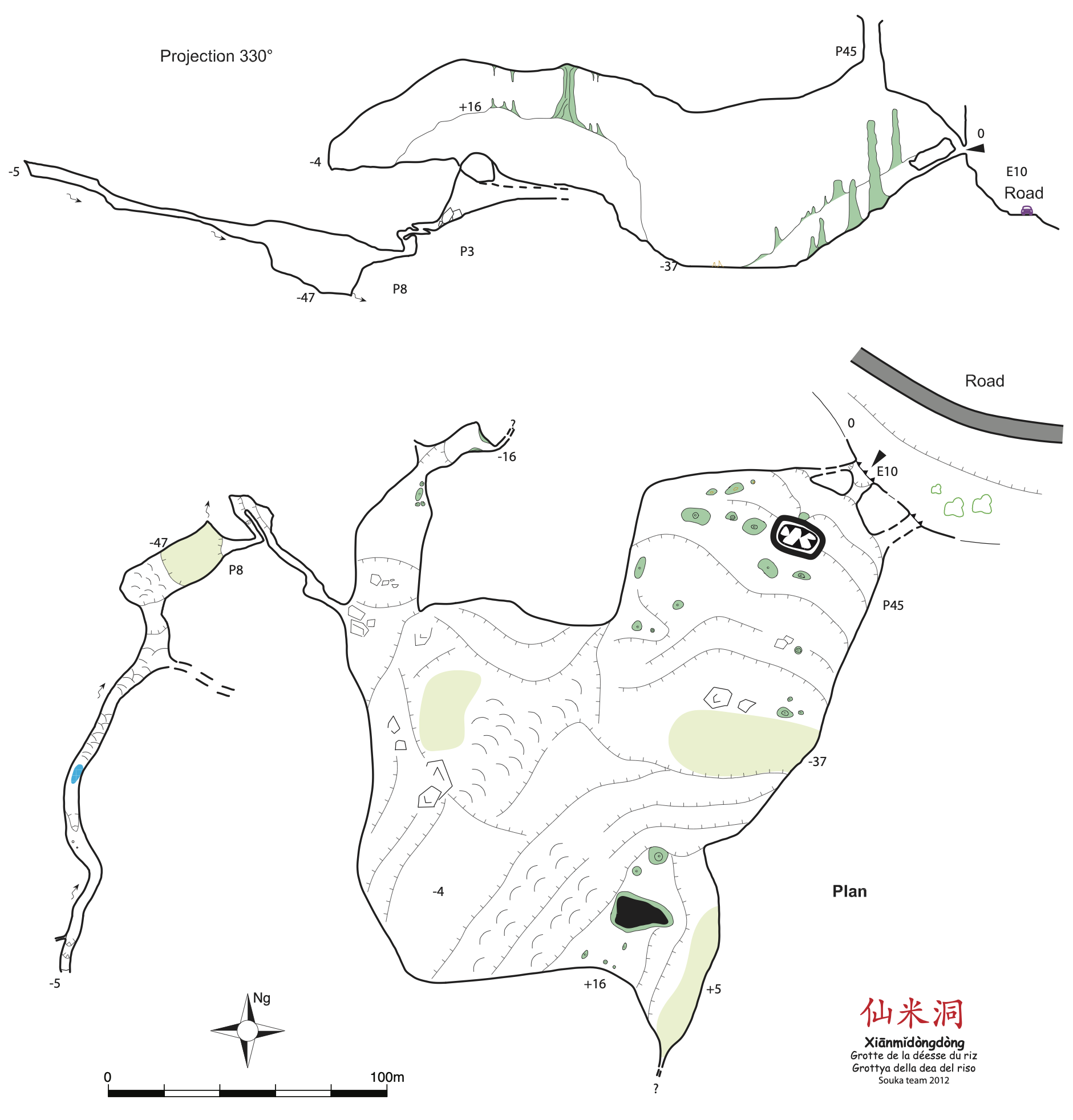 topographie Xianmidong 仙米洞