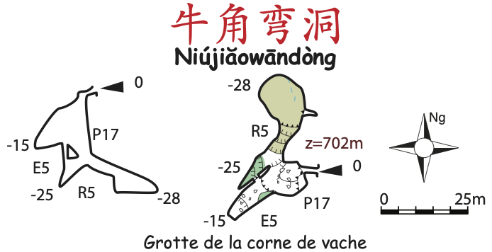 topographie Niujiaowandong 牛角弯洞