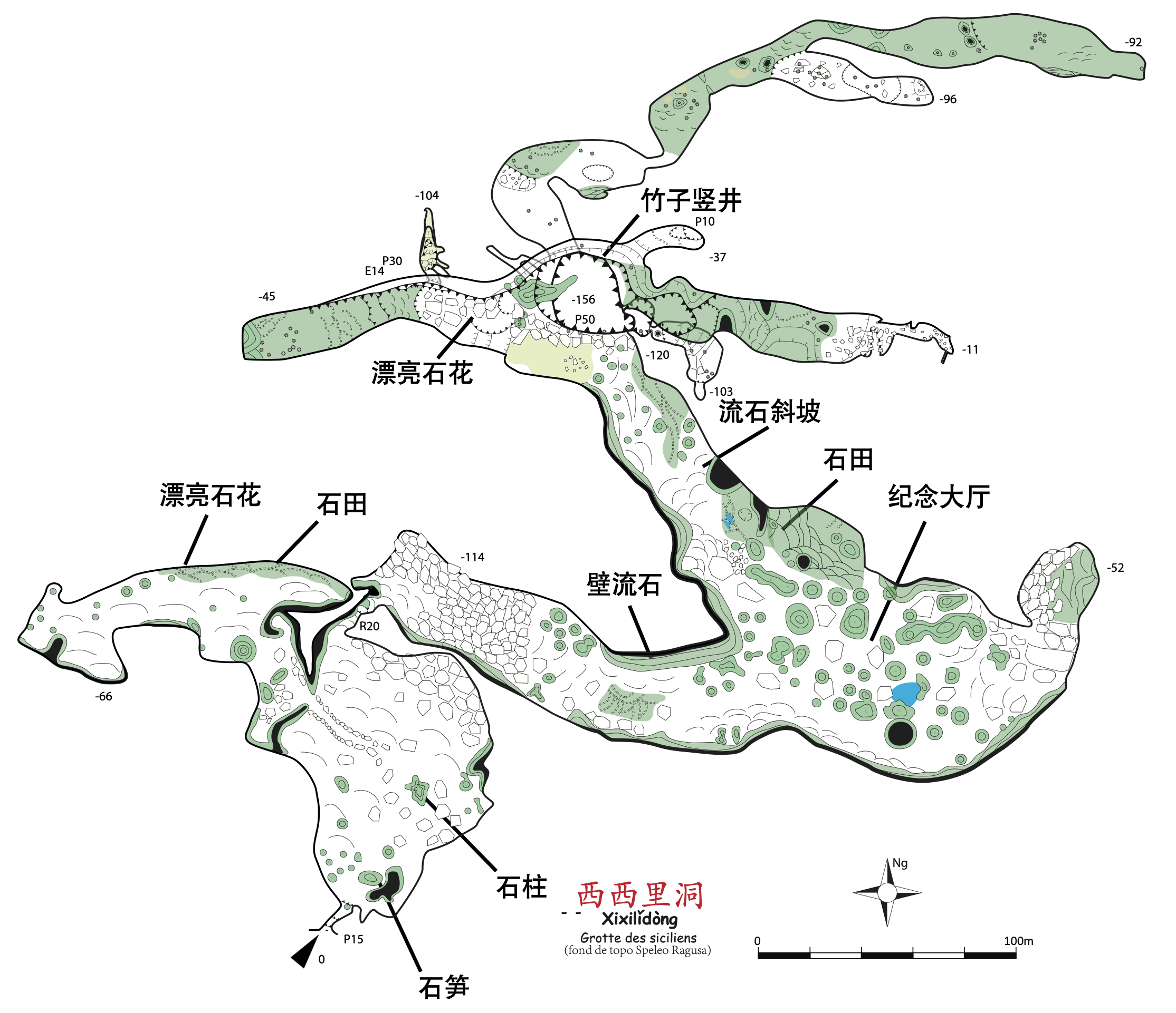 topographie Xixilidong 西西里洞