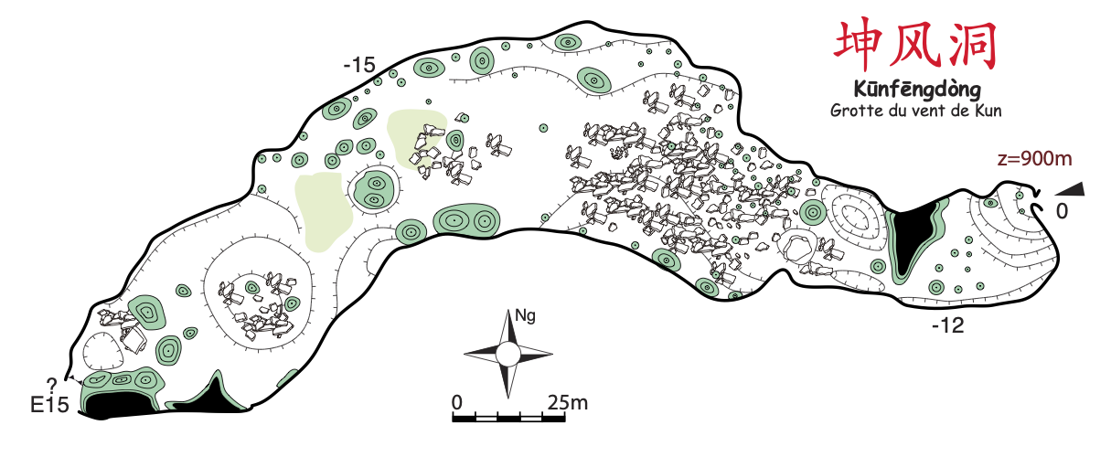 topographie Kunfengdong 坤风洞