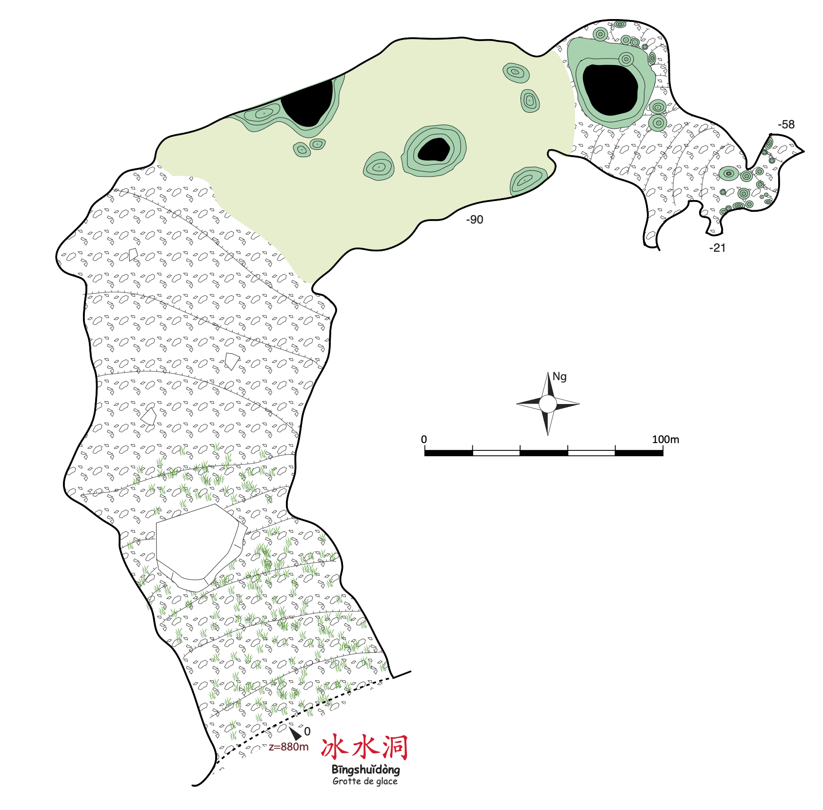 topographie Bingshuidong 冰水洞