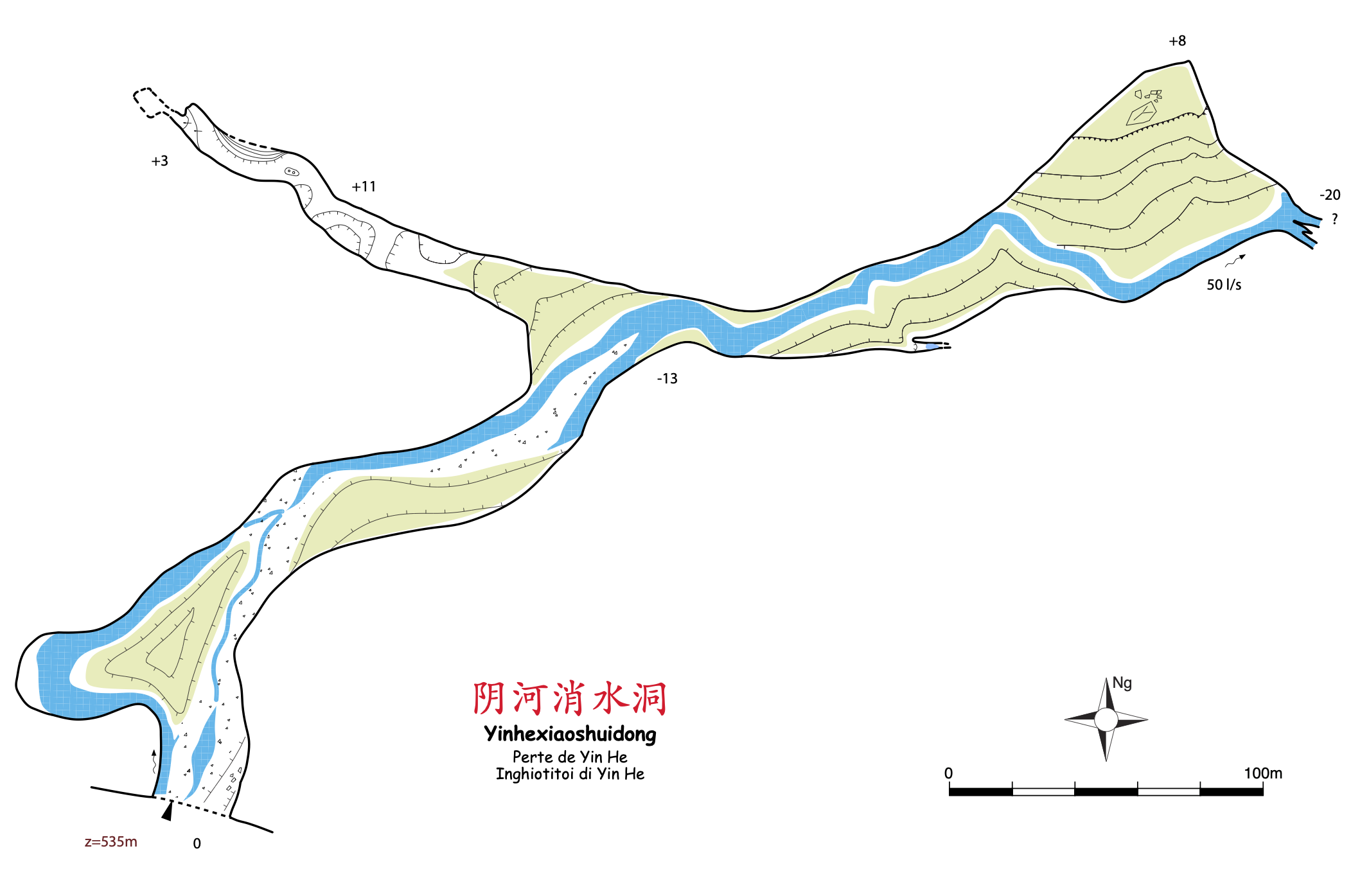 topographie Yinhexiaoshuidong 阴河天坑