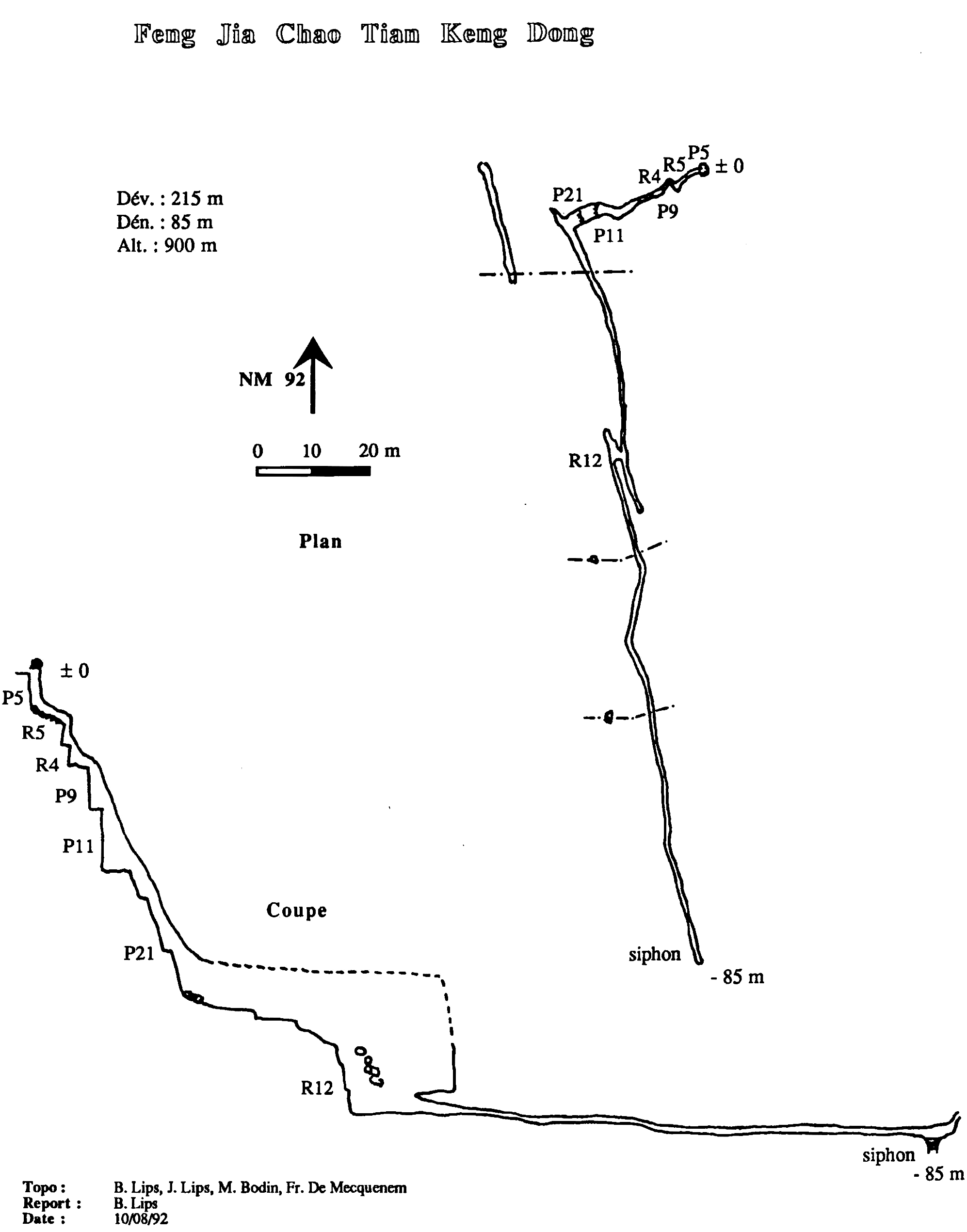 topographie Fengjiachaotiankengdong 洞