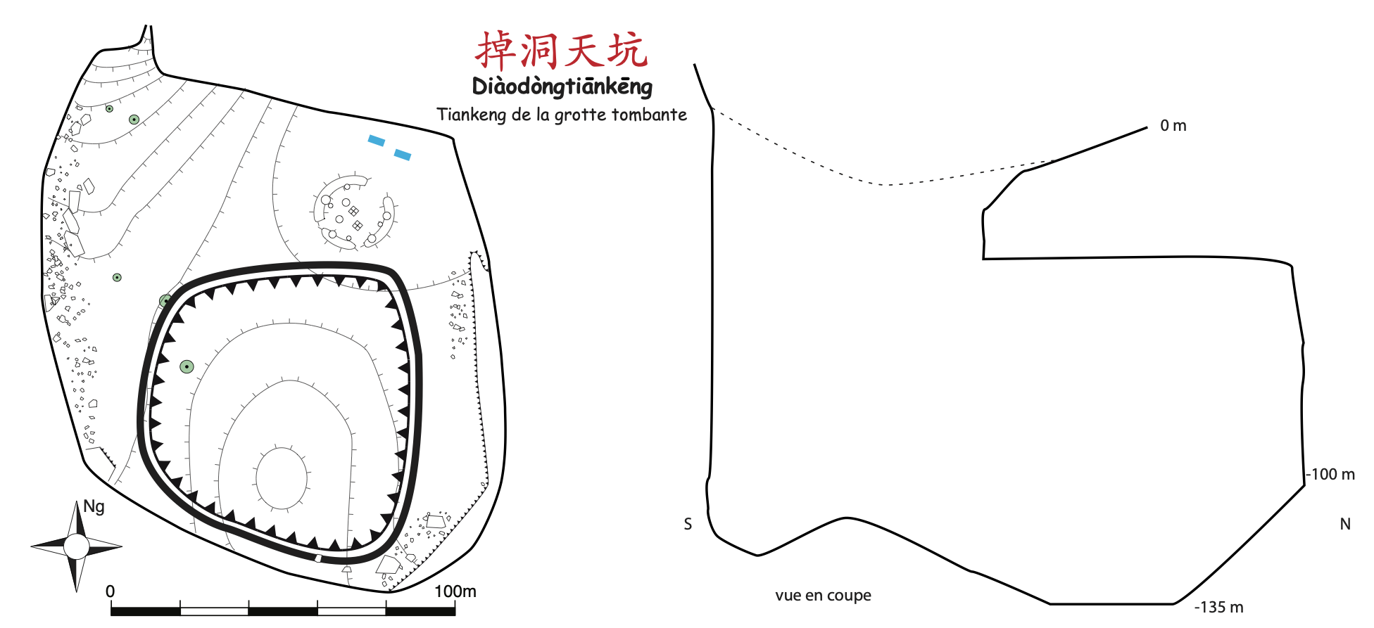 topographie Diaodongtiankeng 掉洞天坑