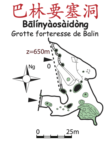 topographie Balinyaosaidong 巴林要塞洞