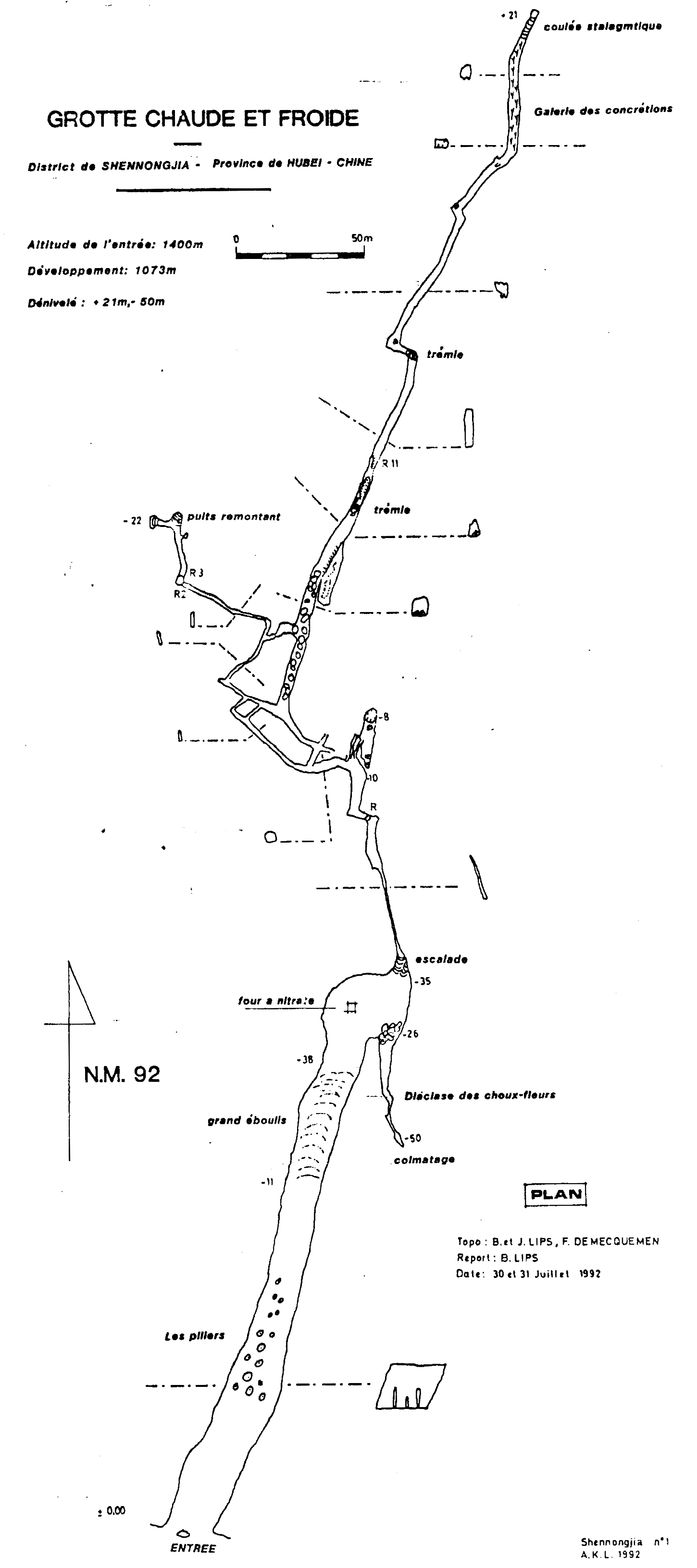 topographie Grotte Chaude Et Froide 