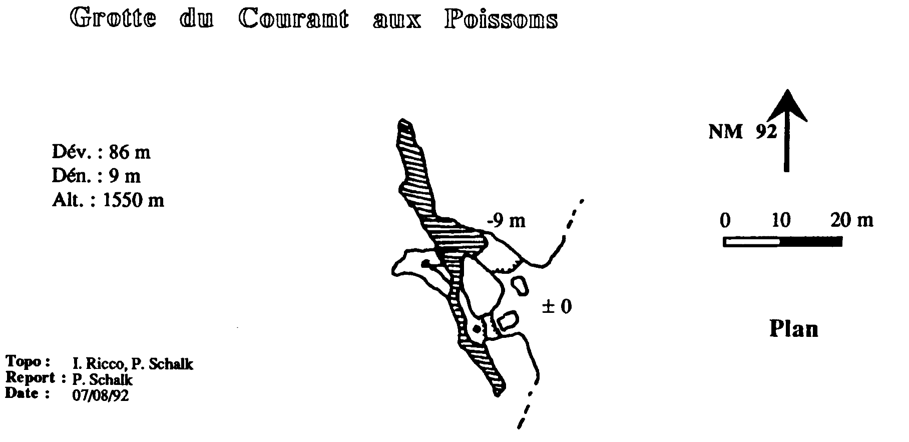 topographie Grotte du courant aux poissons 