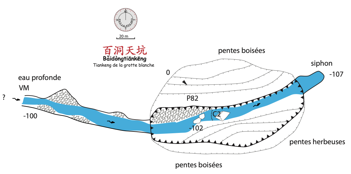 topographie Baidongtiankeng 白洞天坑