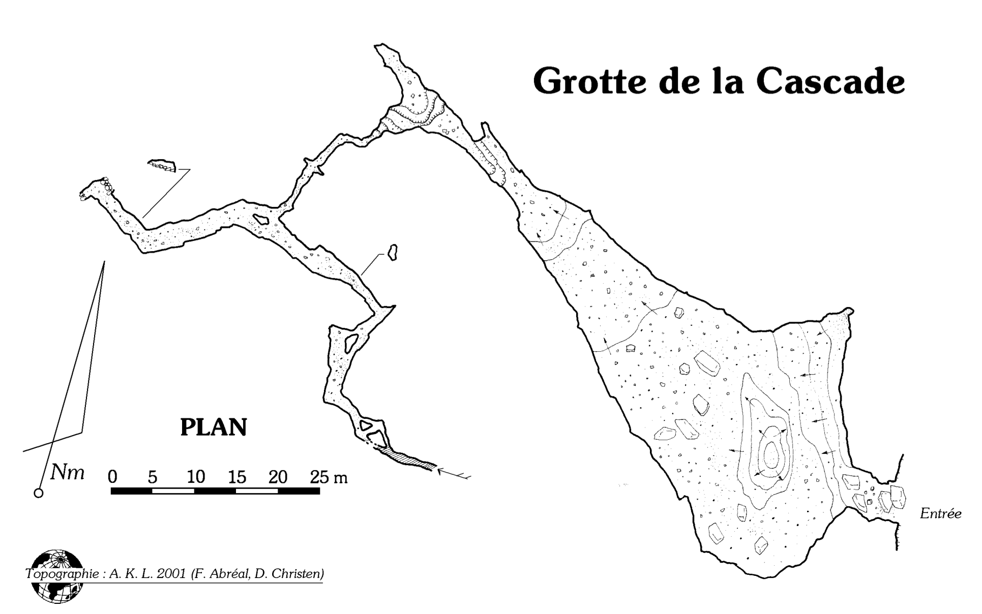 topographie Grotte de la cascade 